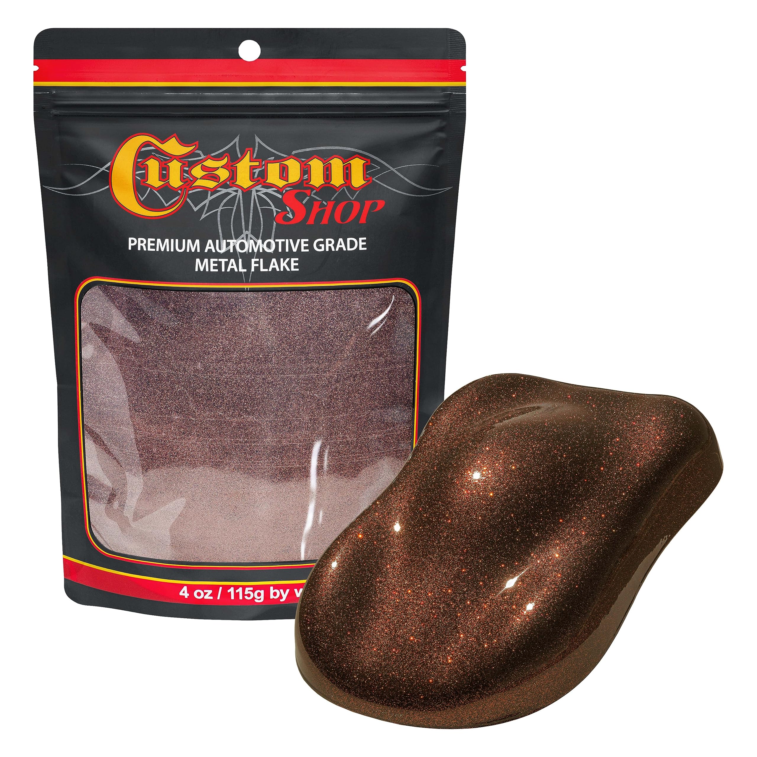 Custom Shop - Rootbeer - 4-Ounces of Micro Metal Flake .004'' 100 Micron Size - Premium Automotive Grade Flake, UV, Fade & Solve