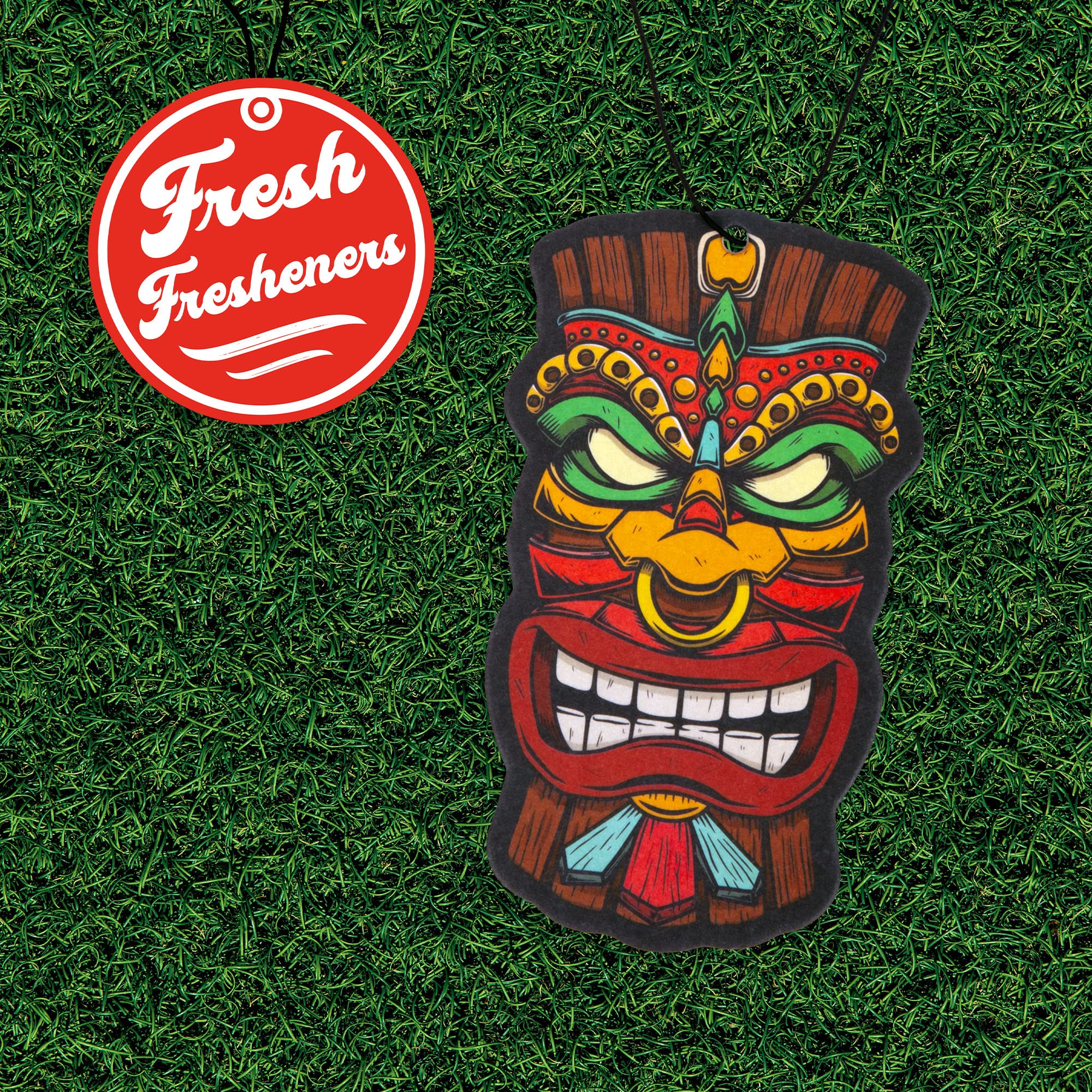Tiki Head Car Air Freshener 3 Pack Scented With Essential Oils (3 Pack)