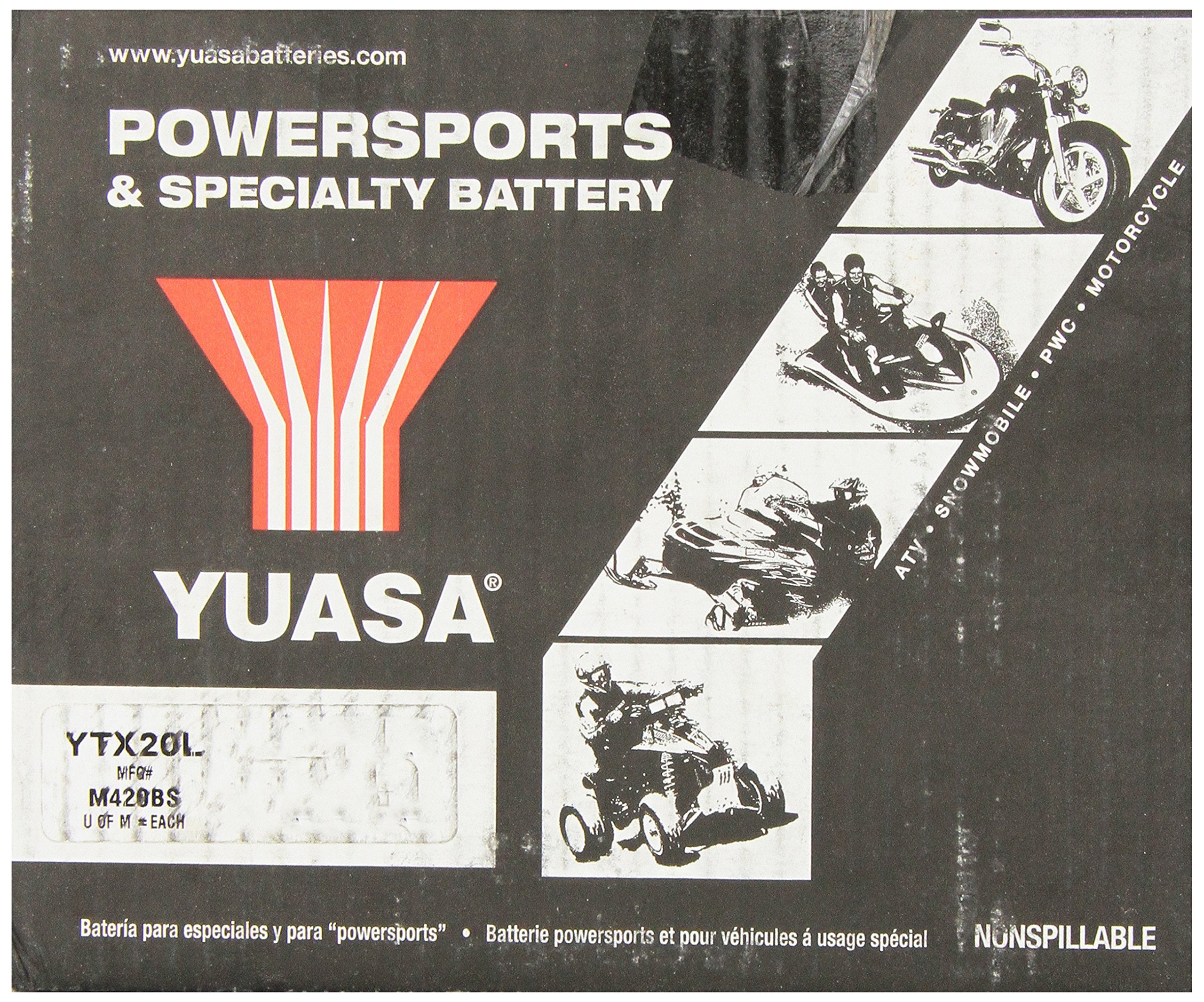 Yuasa Yuam420Bs Ytx20L Factory Activated Agm Battery