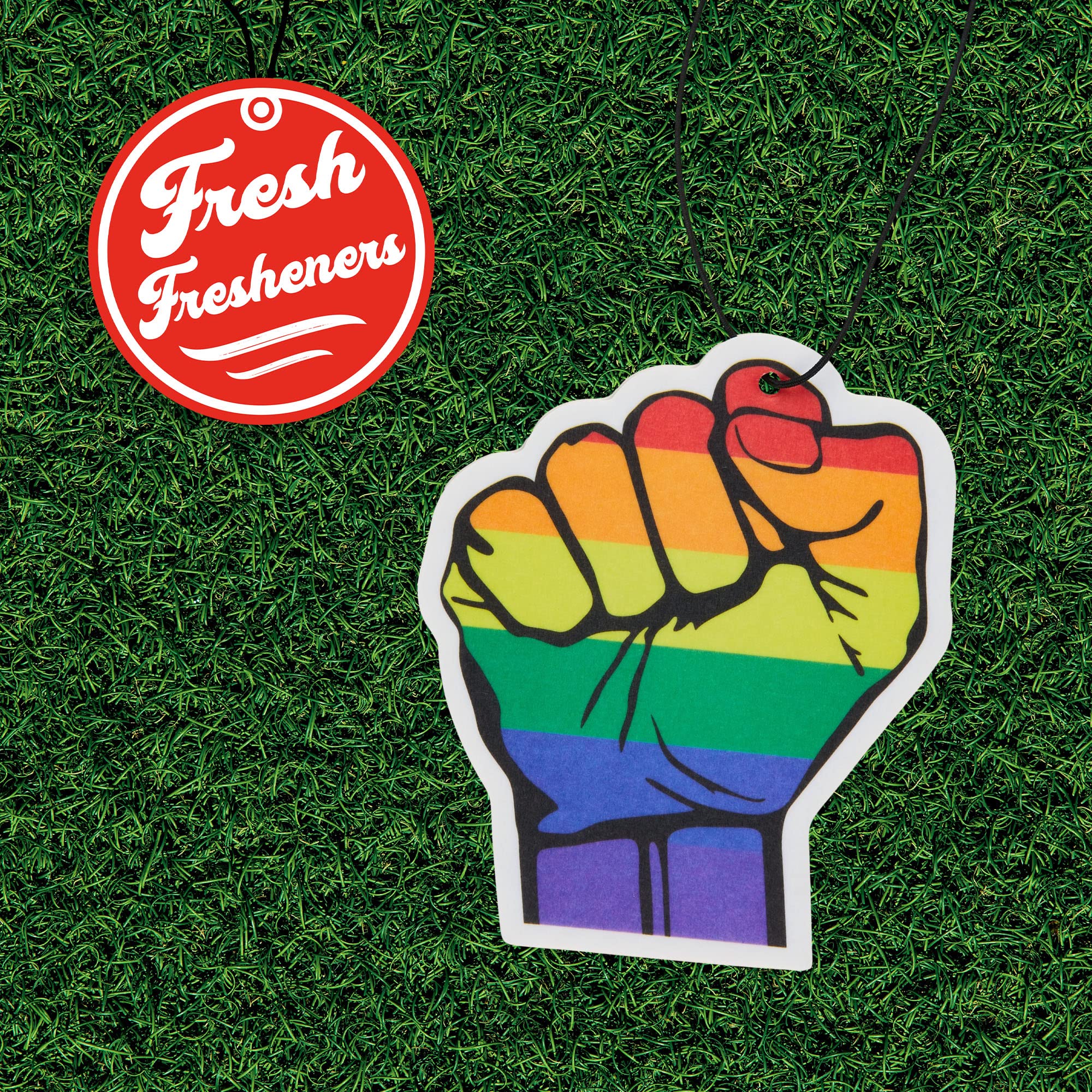 Fresh Fresheners Cute Funny Car Air Fresheners 4-Pack (Pride Power)
