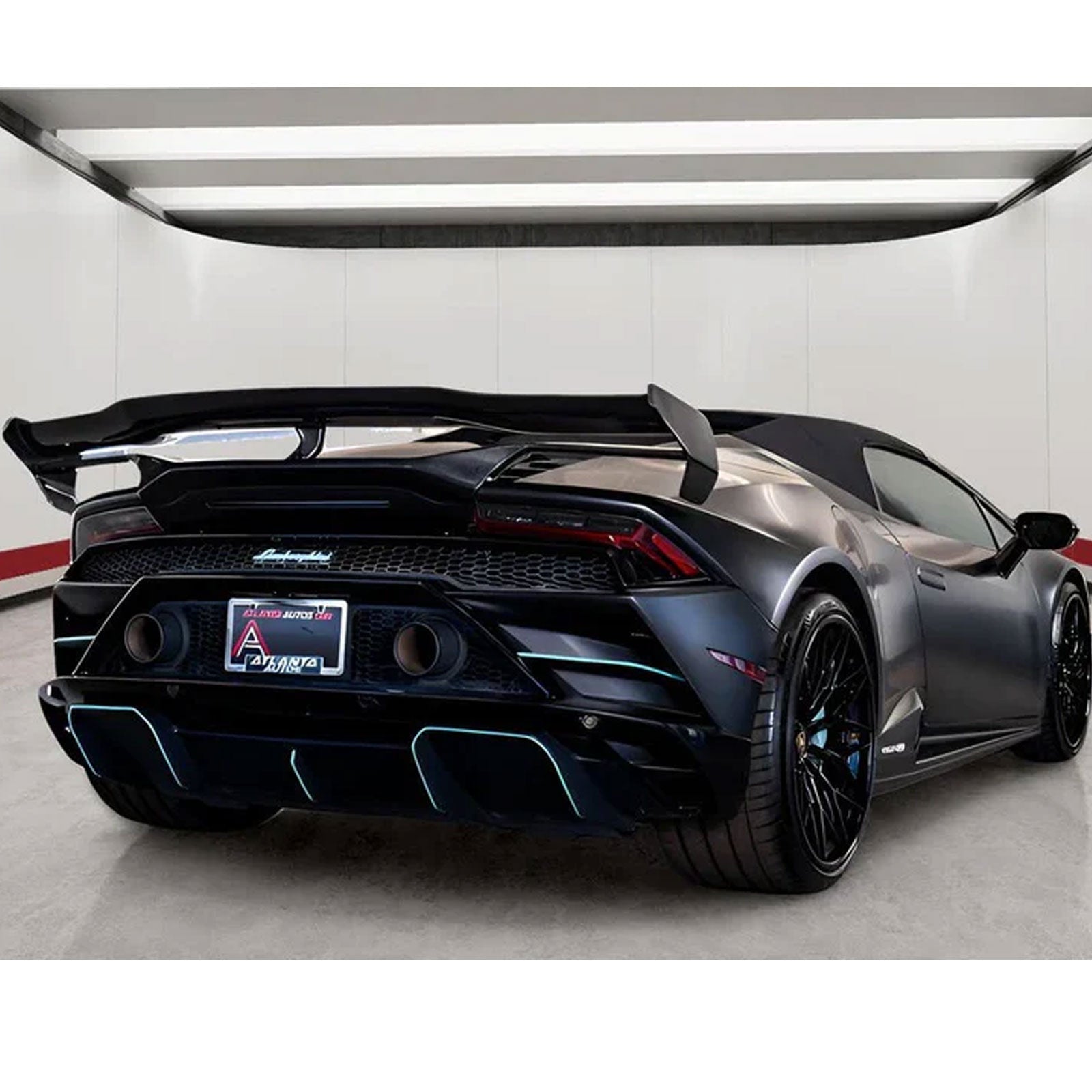VRS Style Dry Carbon Fiber Rear Wing with Base Panel for Lamborghini Huracan LP580 LP610 EVO
