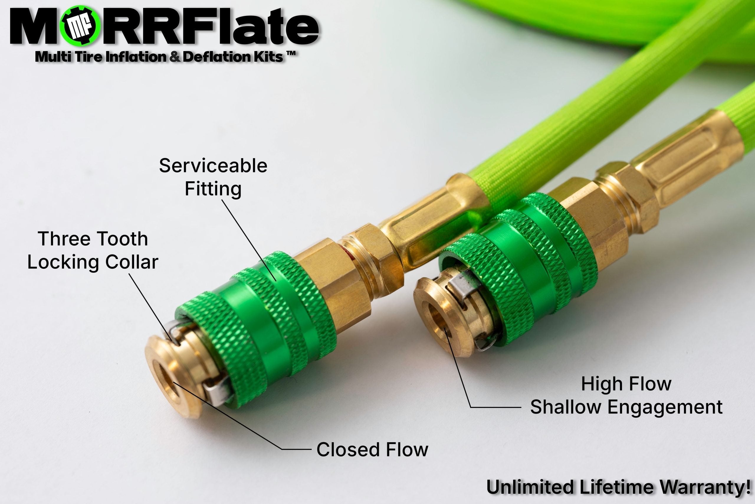 MORRFlate Braided Air Hub Quad 125 Hoses (4 Tire, 125" wheelbase)