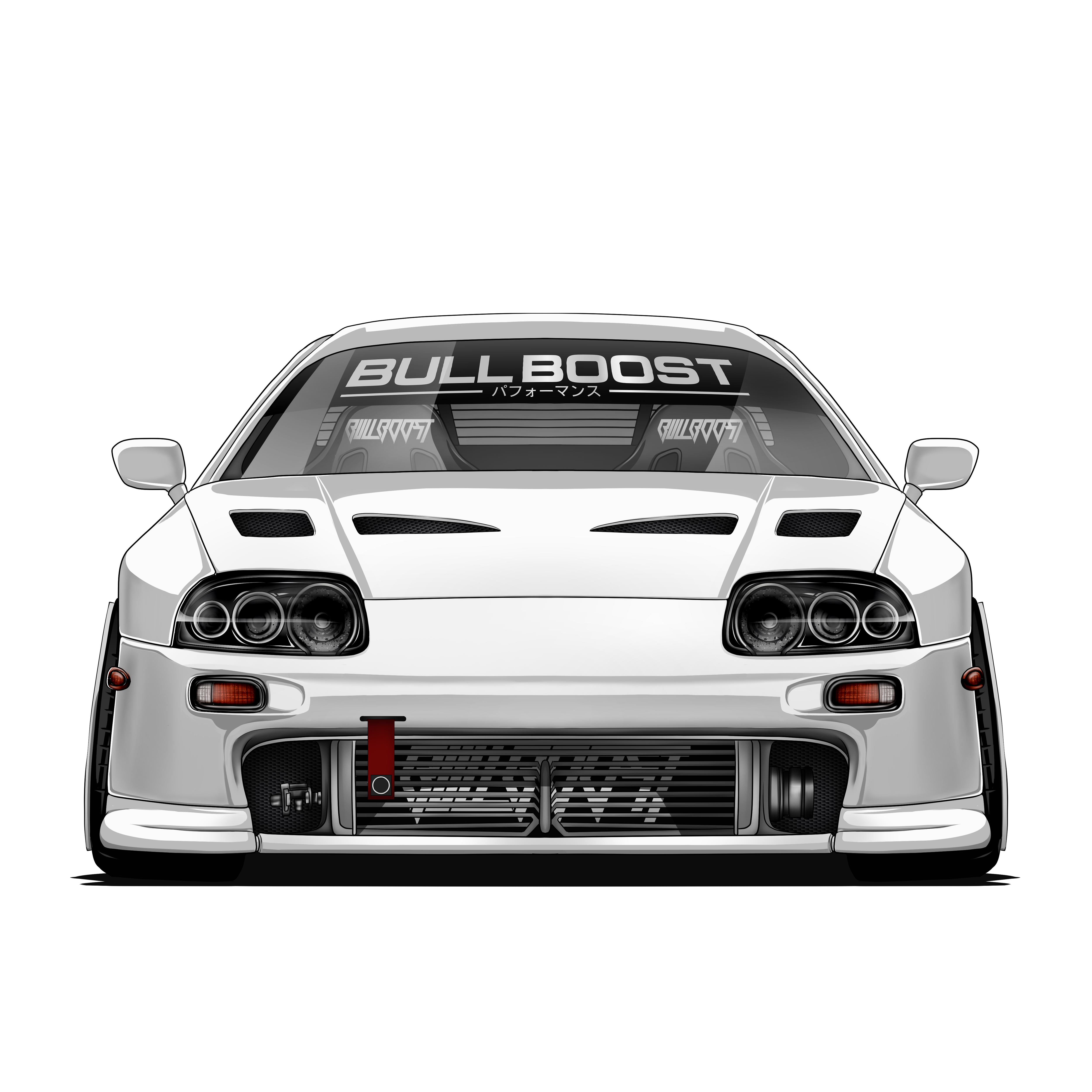 Bull Boost Vinyl Window Banner - Modern