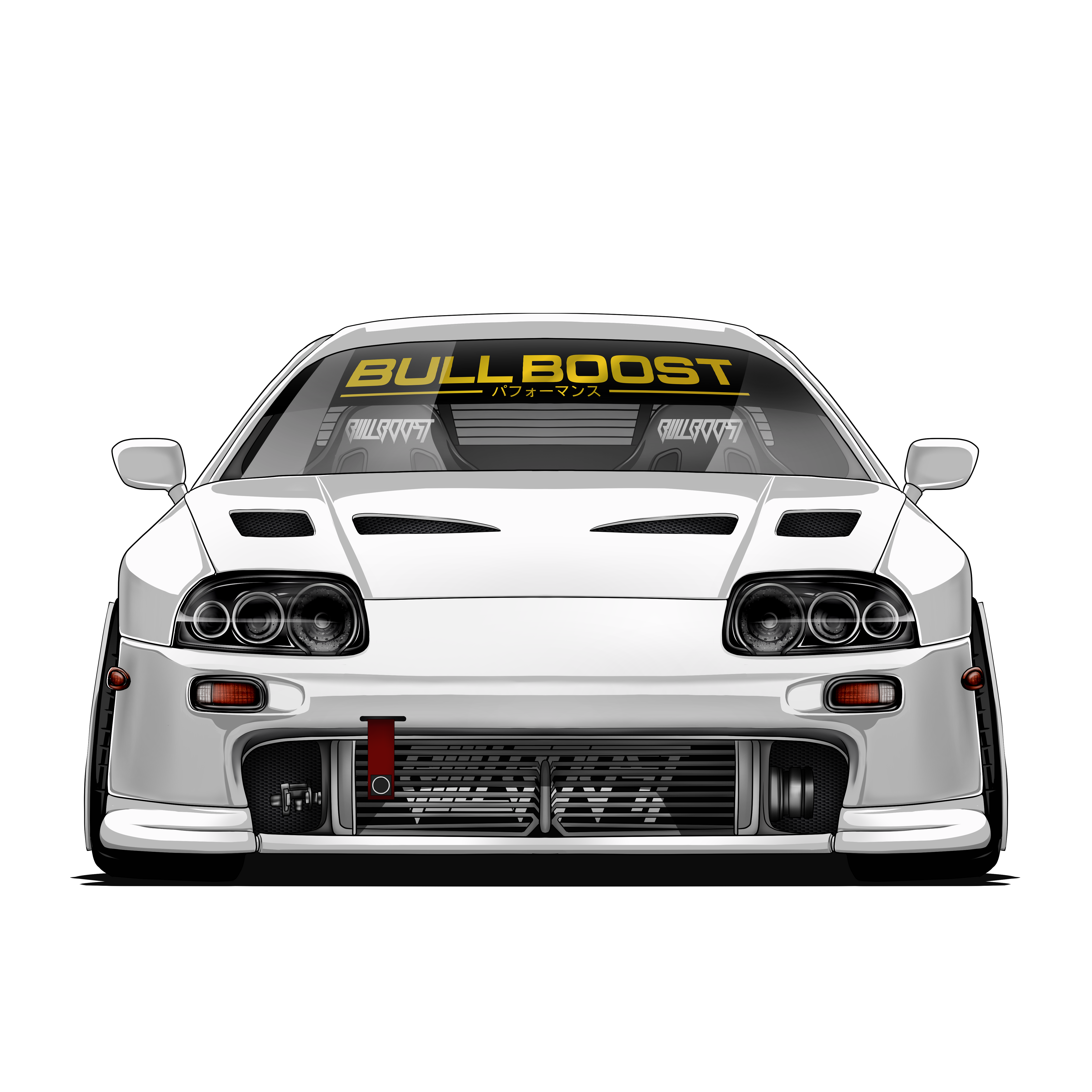 Bull Boost Vinyl Window Banner - Modern