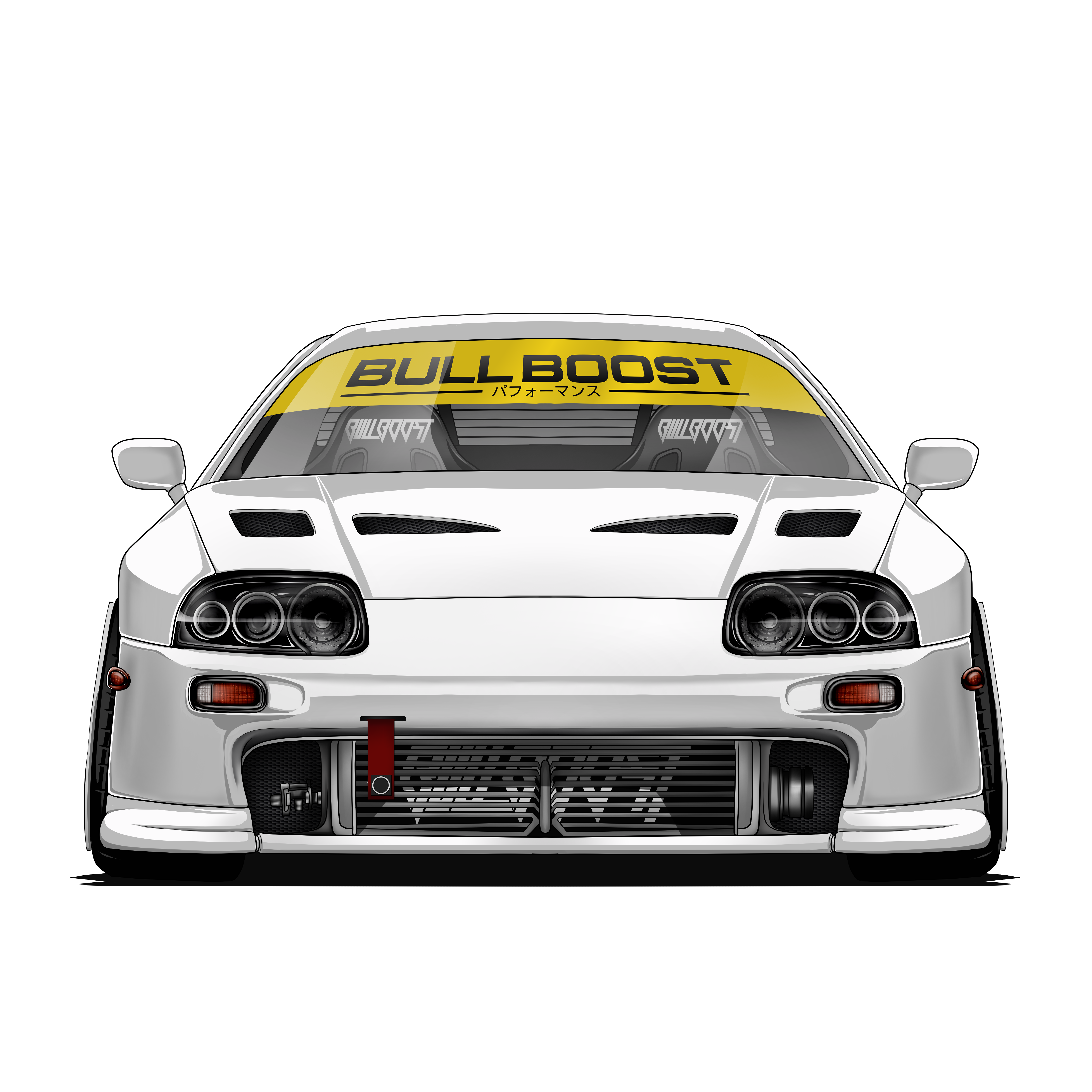 Bull Boost Vinyl Window Banner - Modern