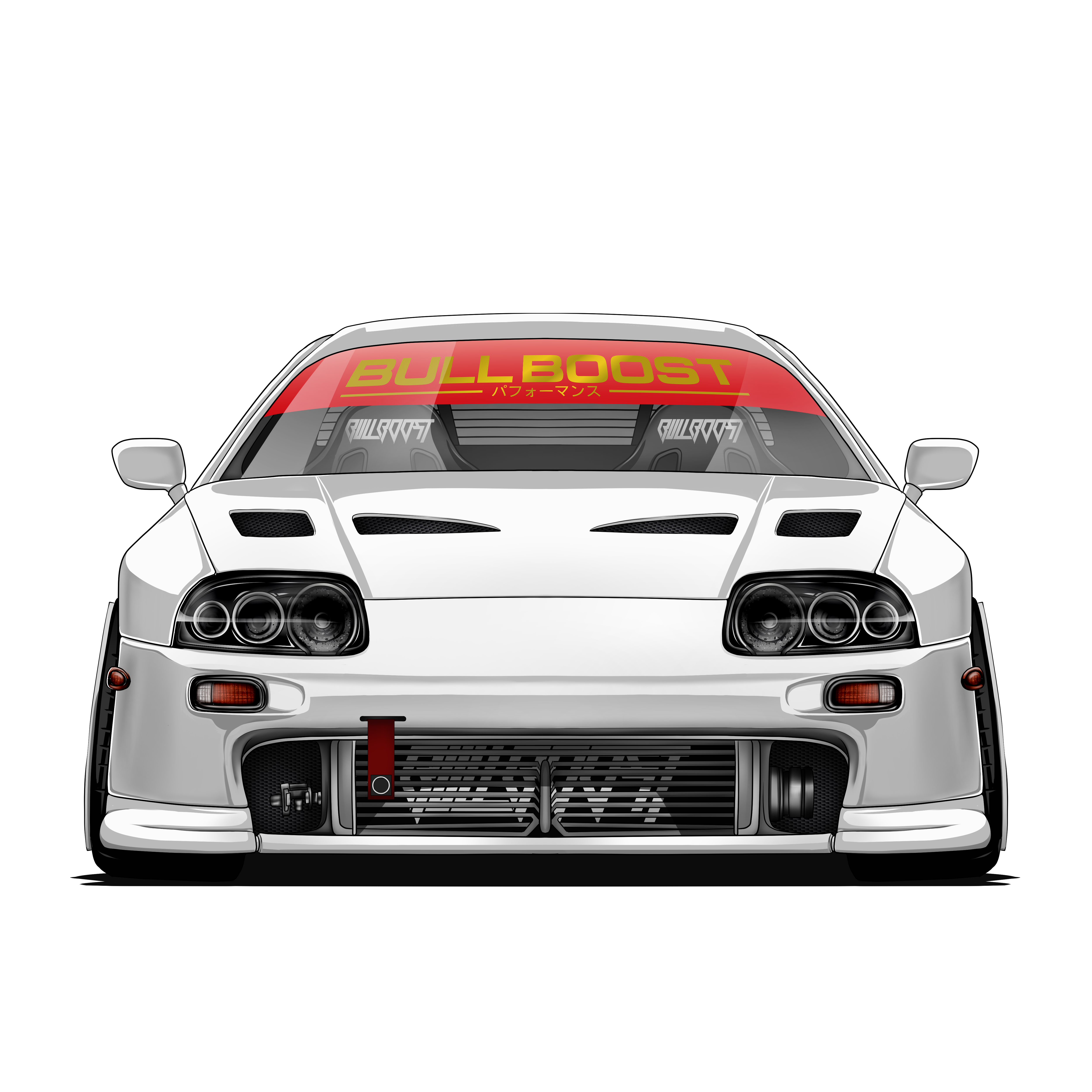 Bull Boost Vinyl Window Banner - Modern