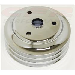 CFR HZ-9485-POL Chevy Small Block Polished Aluminum Crank Pulley - 2 Groove
