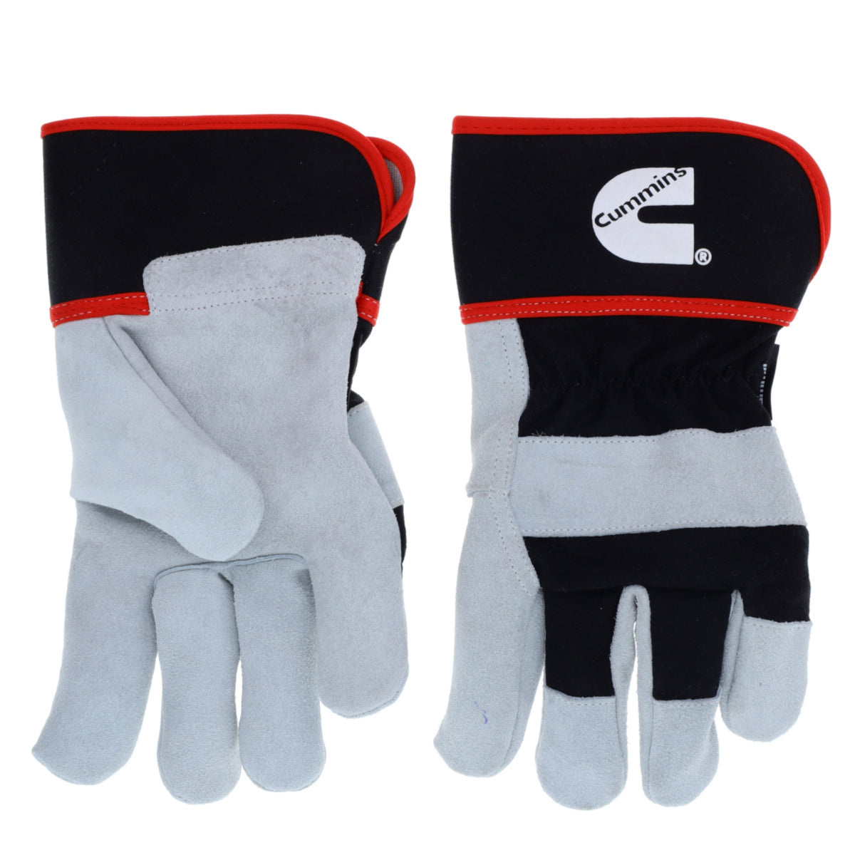 Cummins Split Leather Palm Gloves Cmn35150 - Mens Leather Work Gloves Heavy Duty Warehouse Gloves For Men With Safety Cuff And L