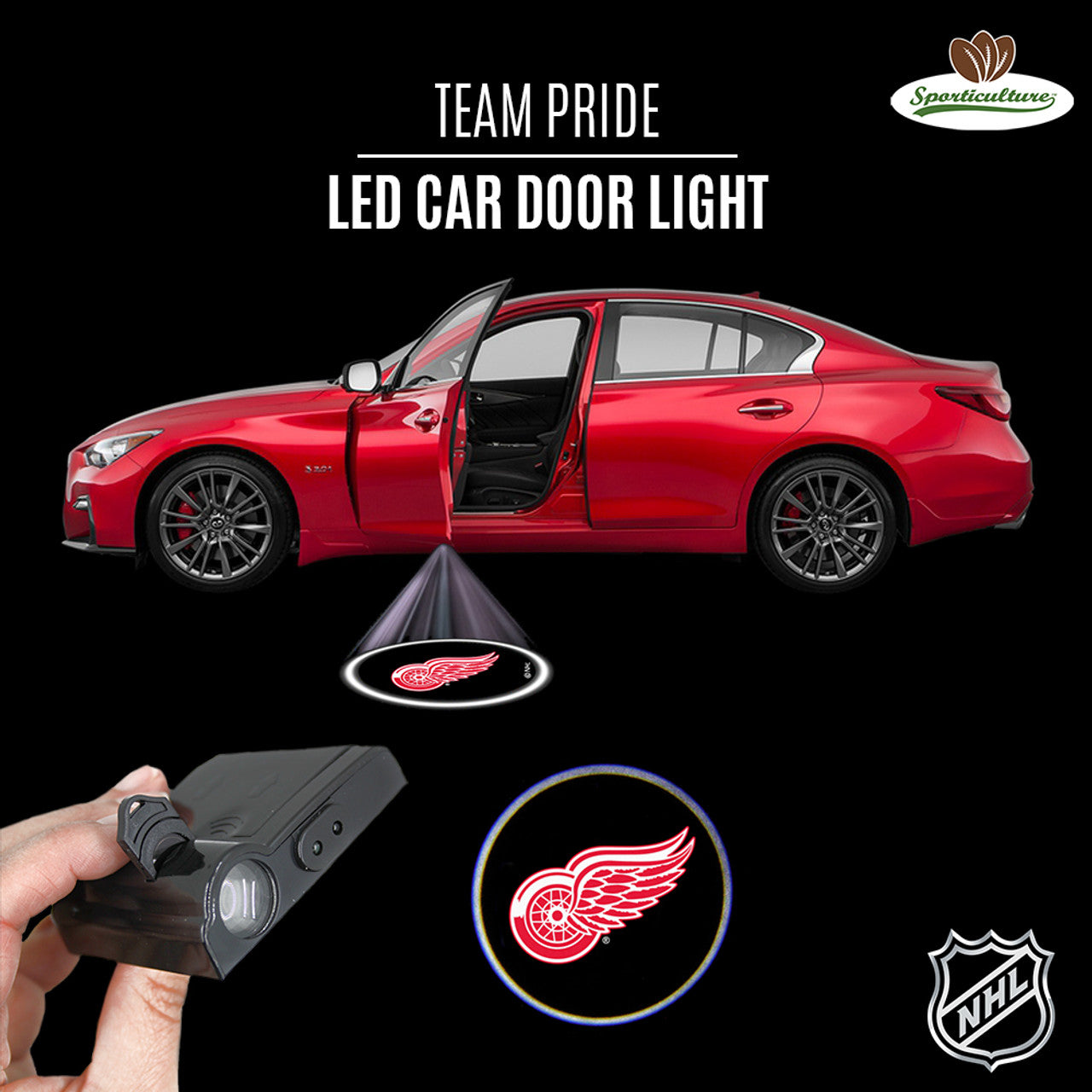 Detroit Red Wings Car Door Light Led Special Order
