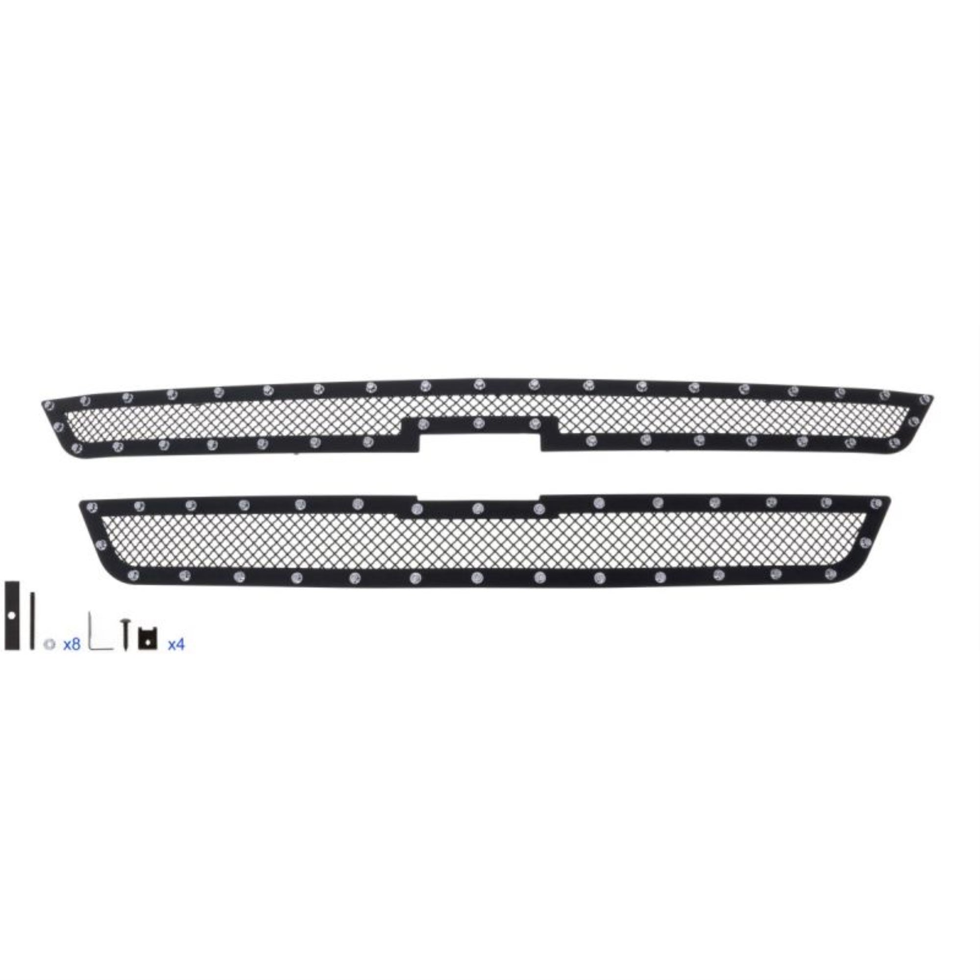 2015-2020 Chevy Colorado Not For Zr2 Model Stainless Steel Black Powder Coated Finish 1.8 Mm Wire Mesh Rivet Style Rivet Grille