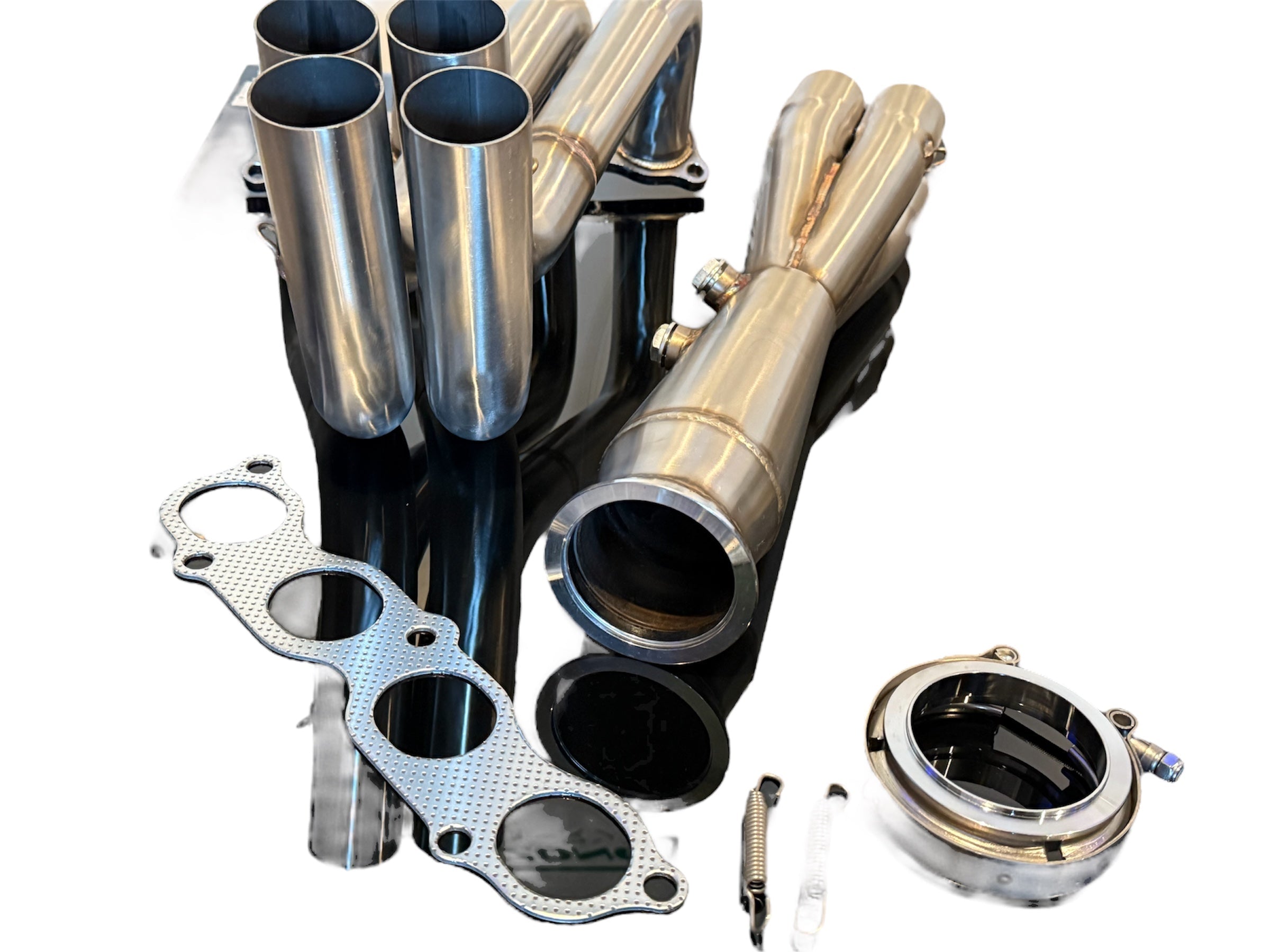 SPDZ1 K Series K20 K24 Megaphone Pipe Header Exhaust 3" 4-1 Tri-Y EK EG DC2 Civic V Band Down Pipe