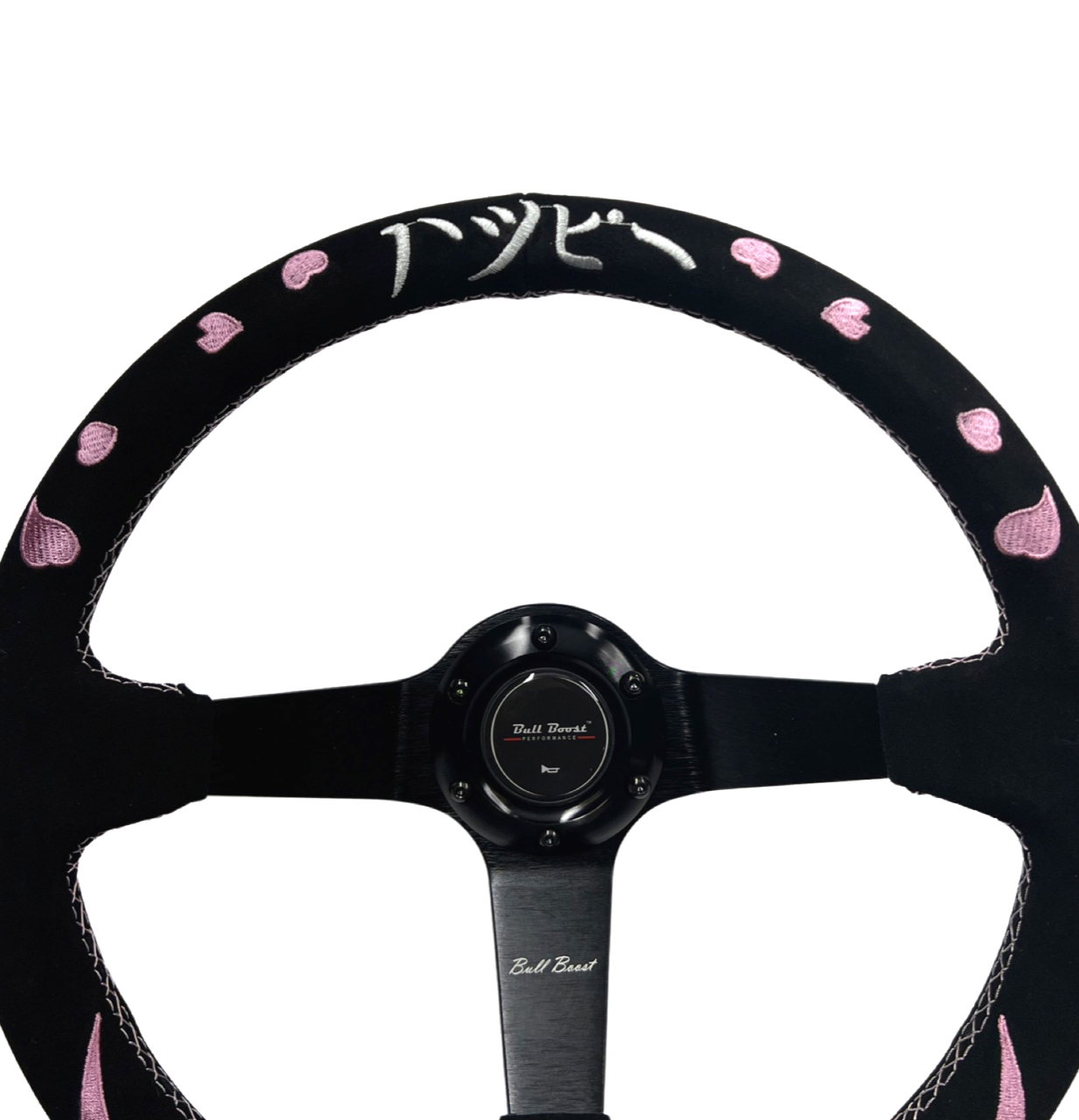 Pink Heart Bliss 6-Bolt Racing Steering Wheel + Hub Adapter Boss Kit for Honda Acura Civic, Del Sol, Integra