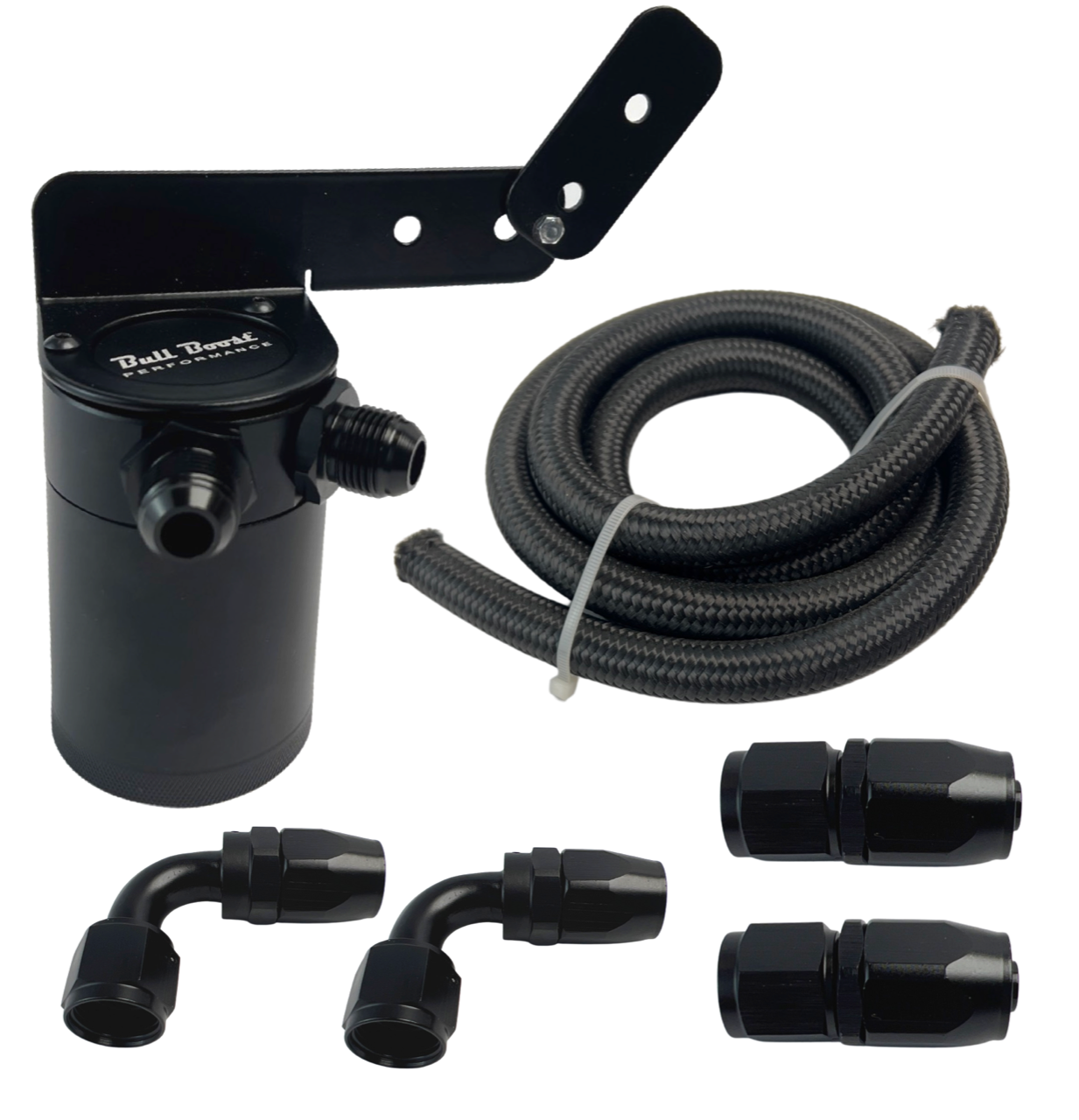 Universal Performance Oil Catch Can 2 Port -10AN + Adjustable Mounting Bracket Kit Turbo V2