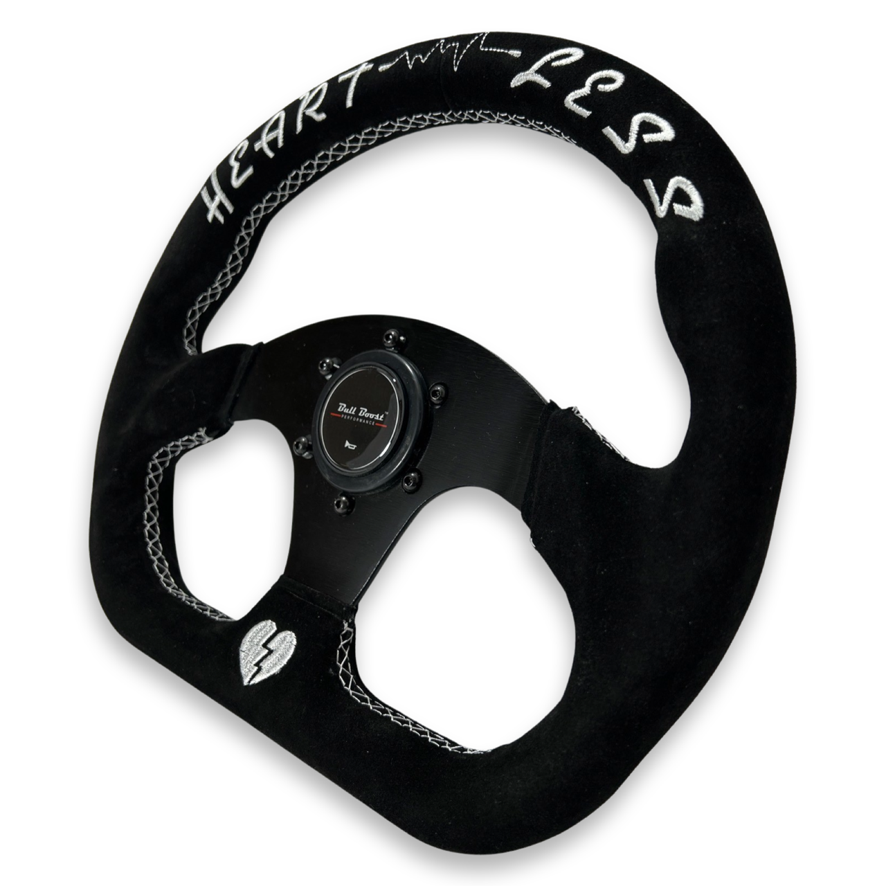 Quadro Flat Suede Steering Wheel + Hub Adapter Kit For Toyota Corolla, Hilux Pickup