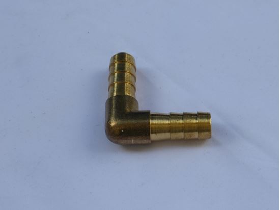 BRASS BARB/BARB 90DEG. 5/16(8MM)