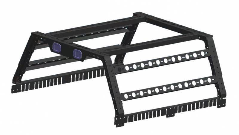 Black Horse Overland Bed Rack Black Compatible With 2020-2024 Jeep Gladiator-Tr09B