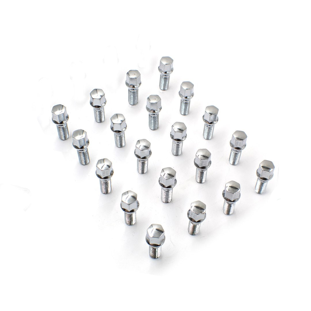20 Pc Chrome M14 X 1.25 Conical Lug Bolts With17Mm Hex (24Mm Long)