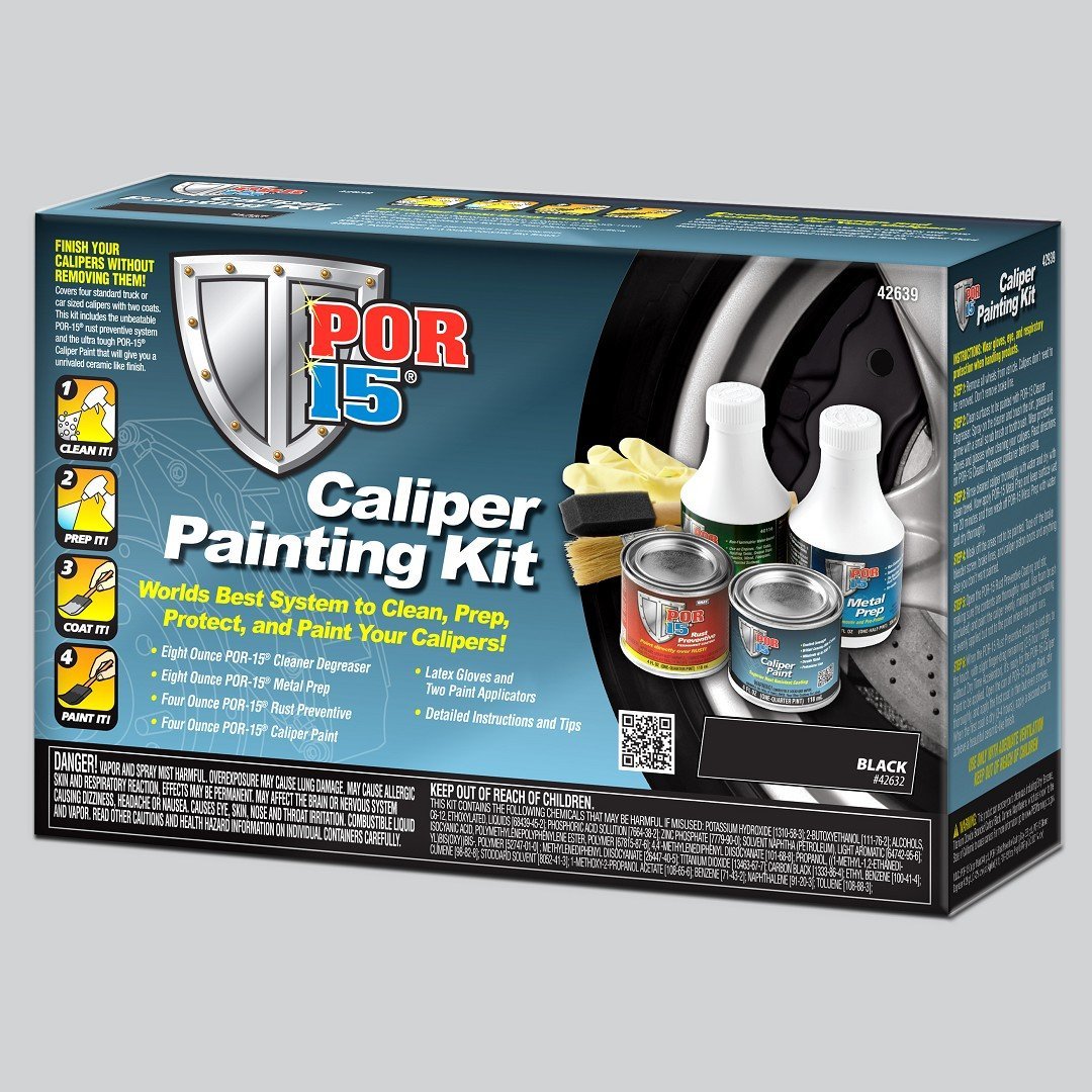 Por-15 Caliper Painting Kit, Clean, Prep And Paint Brake Calipers, Black