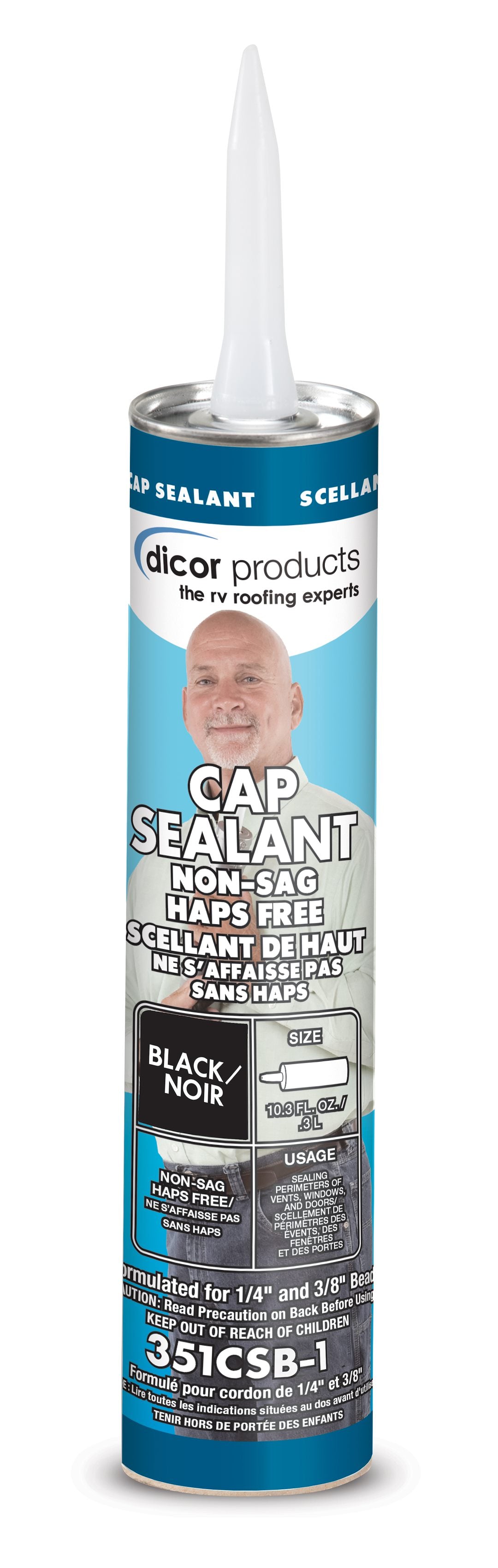 Dicor 351Csb-1 Haps-Free Cap Sealant - Black, Ideal For Rv Window And Door Maintenance