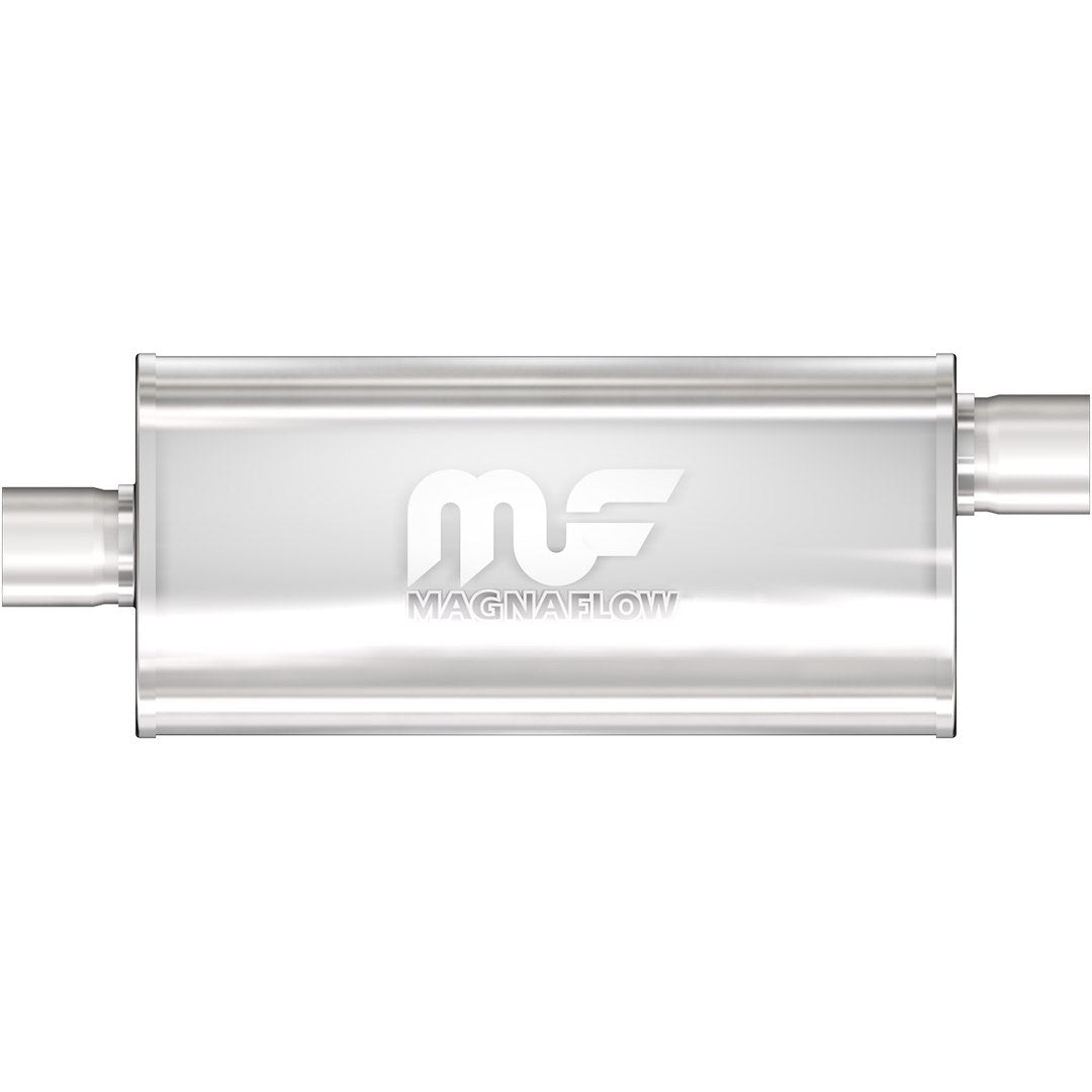 Magnaflow Performance Exhaust Muffler 12289: 3/3 Inlet/Outlet, 5X8X24 Oval, Stainless Steel, Satin Finish
