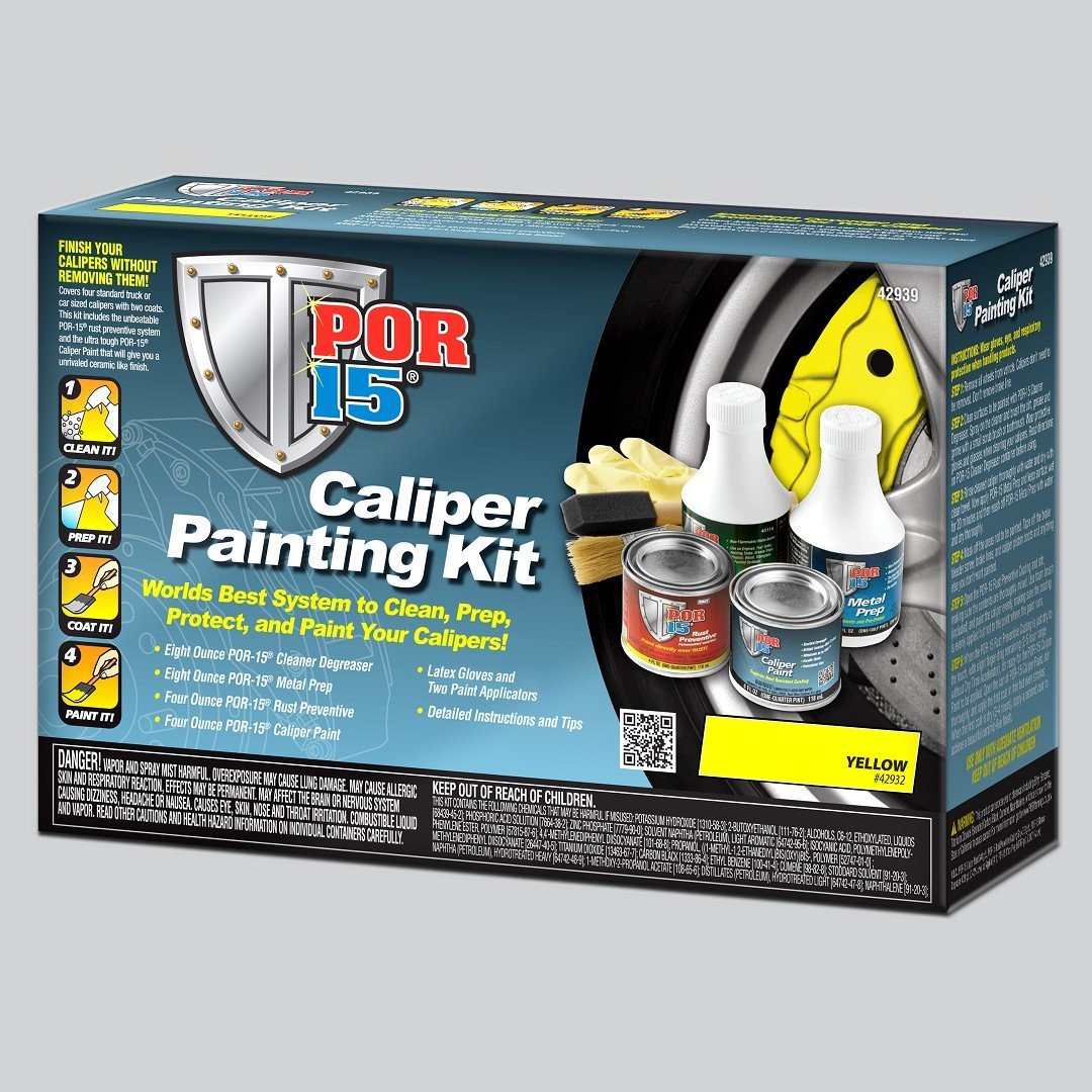 Por-15 Caliper Painting Kit, Clean, Prep And Paint Brake Calipers, Yellow