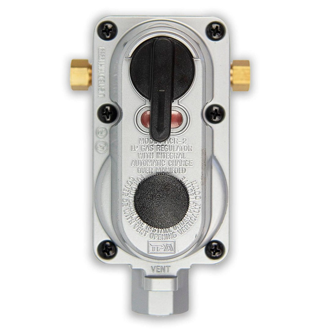 Flame King (Acr6) Without Pigtails 2-Stage Auto Changeover Lp Propane Gas Regulator For Rvs, Vans, Trailers