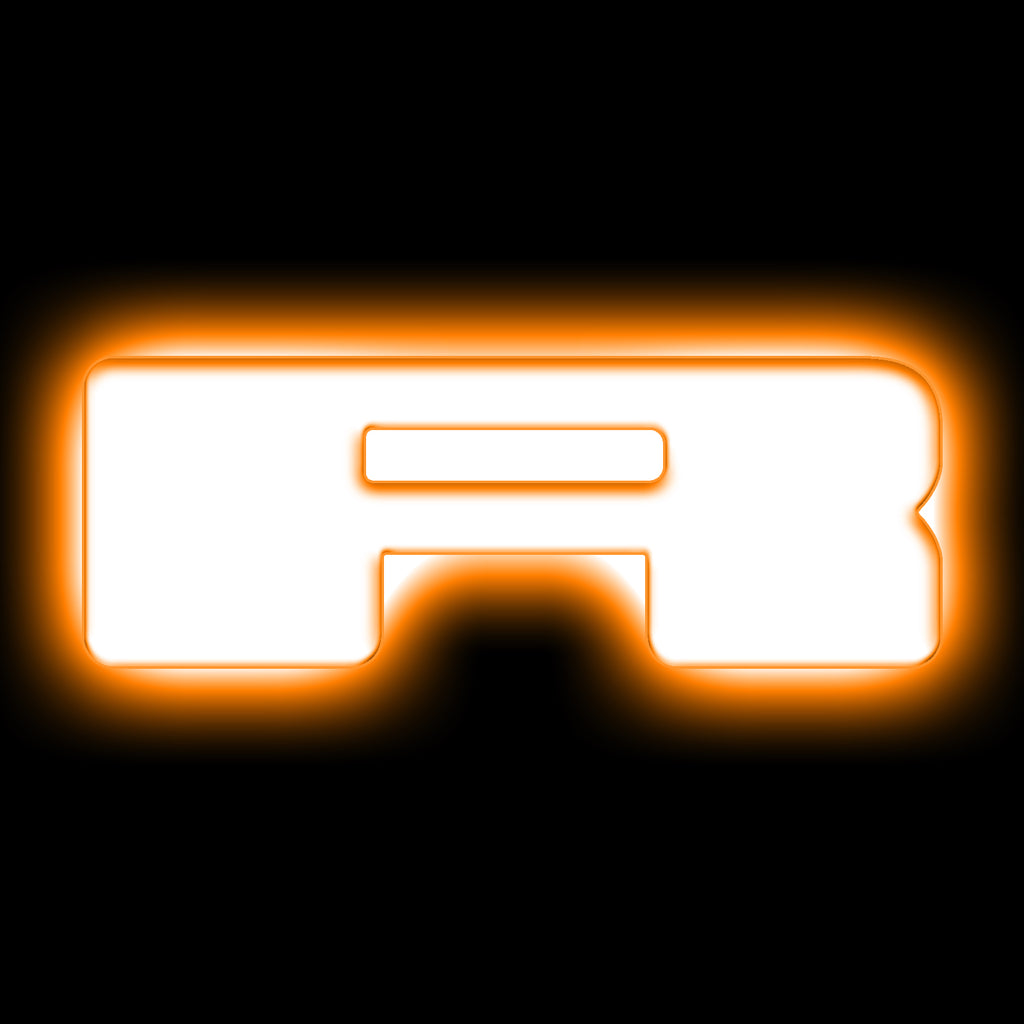 Oracle Lighting 3140-A-001 Single Universal Illuminated Amber Led Letter R With Matte White Finish Letter Badge - Sleek Design - Customized High-End Appearance