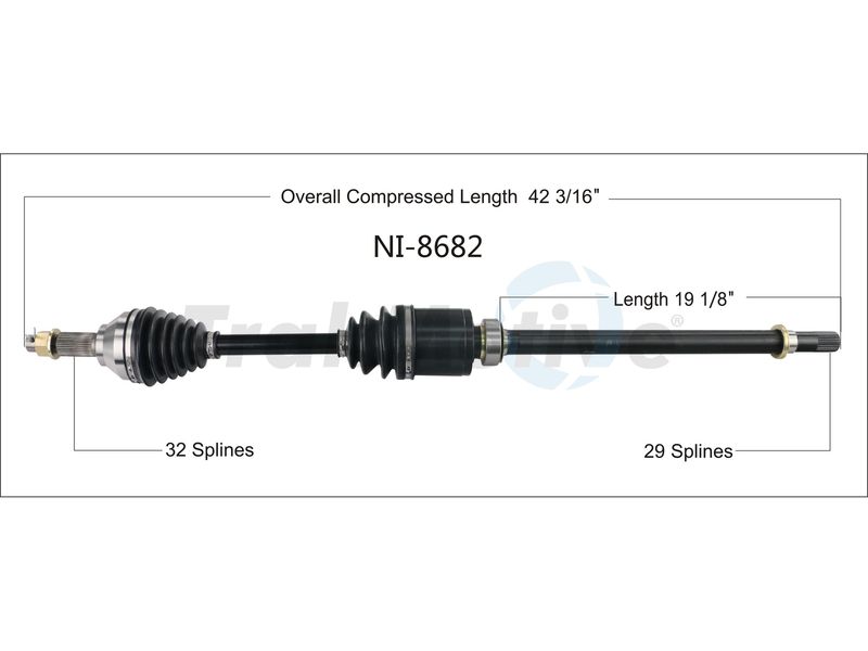 Surtrack Ni-8682 Front Passenger Side Cv Axle Shaft