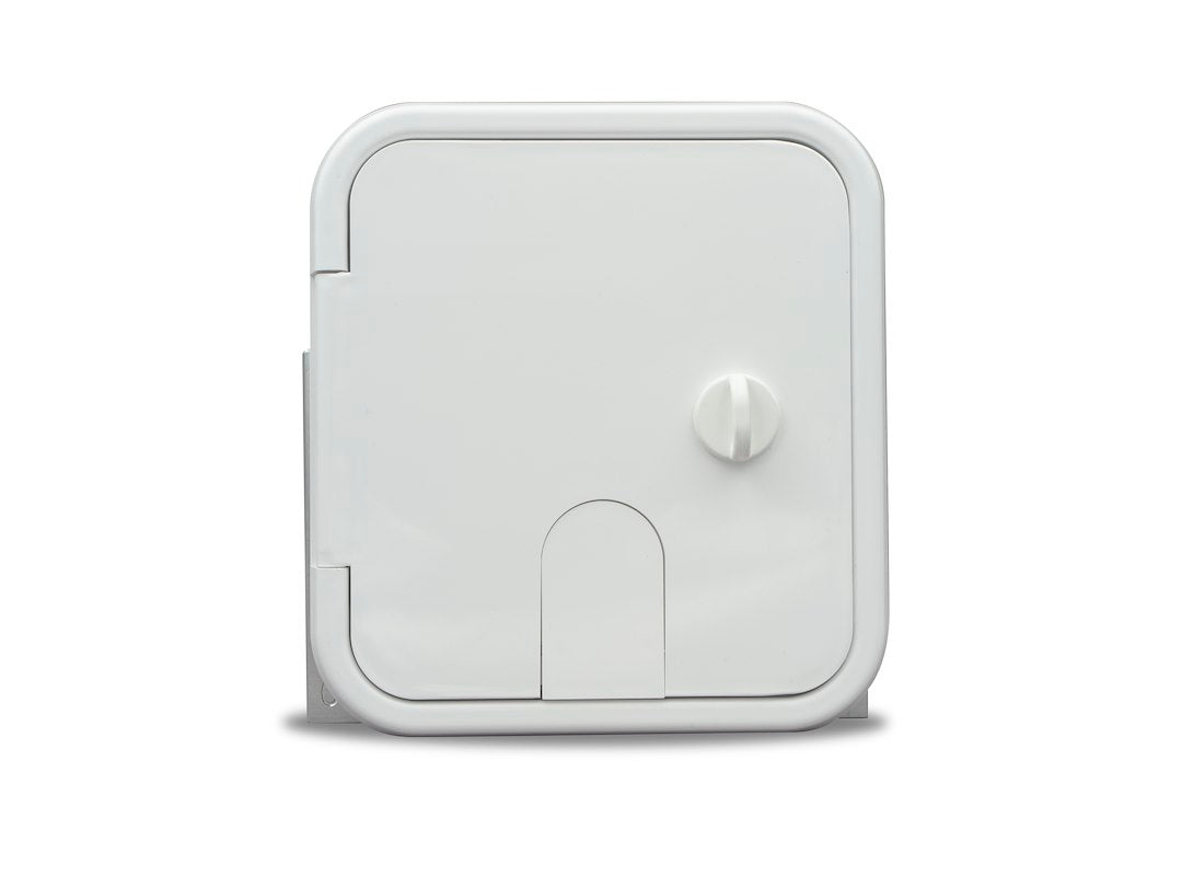 Thetford 94333 Small 30/50 Amp Electric Cable Hatch With Keyed Entry - Polar White