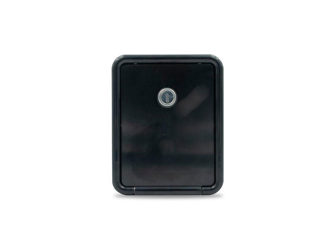 Thetford 94250 Gravity Water Hatch With Keyed Entry - 4-3/8' X 3-1/8' Cutout, Black