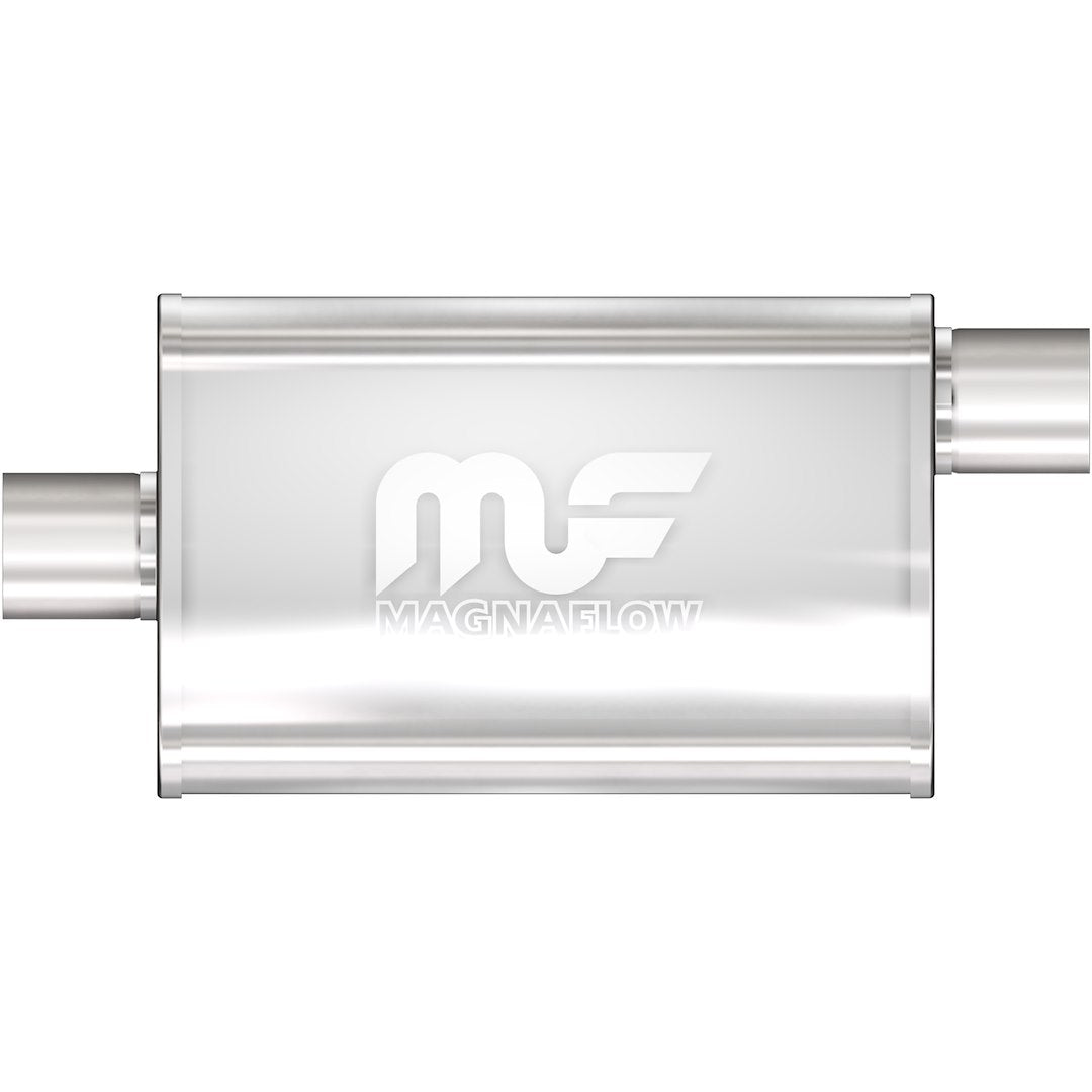 Magnaflow Performance Exhaust Muffler 11124: 2/2 Inlet/Outlet, 3.5X7X14 Oval, Stainless Steel, Satin Finish
