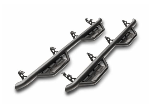 N-Fab Podium Lg Steps For Silverado/Sierra | Cab Length, Stainless Steel, Textured Black | Hpc1971Qc-Tx | Fits 2019-2024 Chevrolet Silverado/Gmc Sierra 1500, 2020-2021 2500/3500 Double Cab All Beds