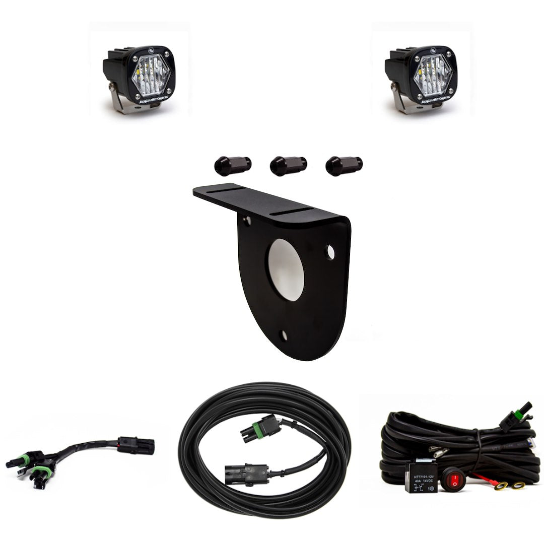 Baja Designs S1 Dual Led Reverse Light Kit For Ford Bronco 2021-23 - Non-License Plate Mount With Switch Wiring Harness (Multi-Pattern; Clear Lens)