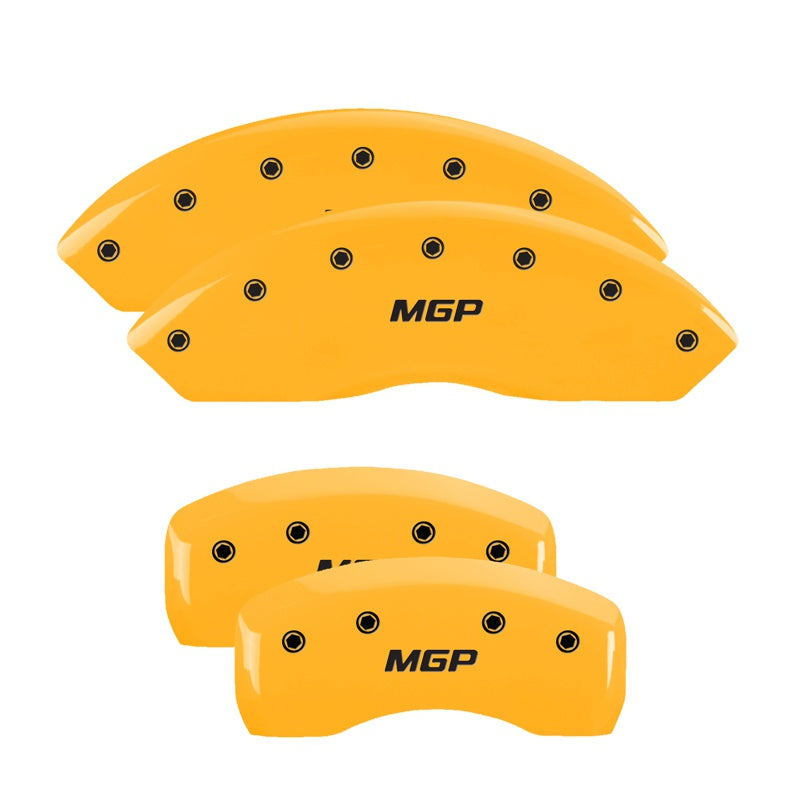 Mgp Caliper Covers 54015Smgpyl Mgp Yellow Powder Coat Finish, Black Characters, Set Of 4