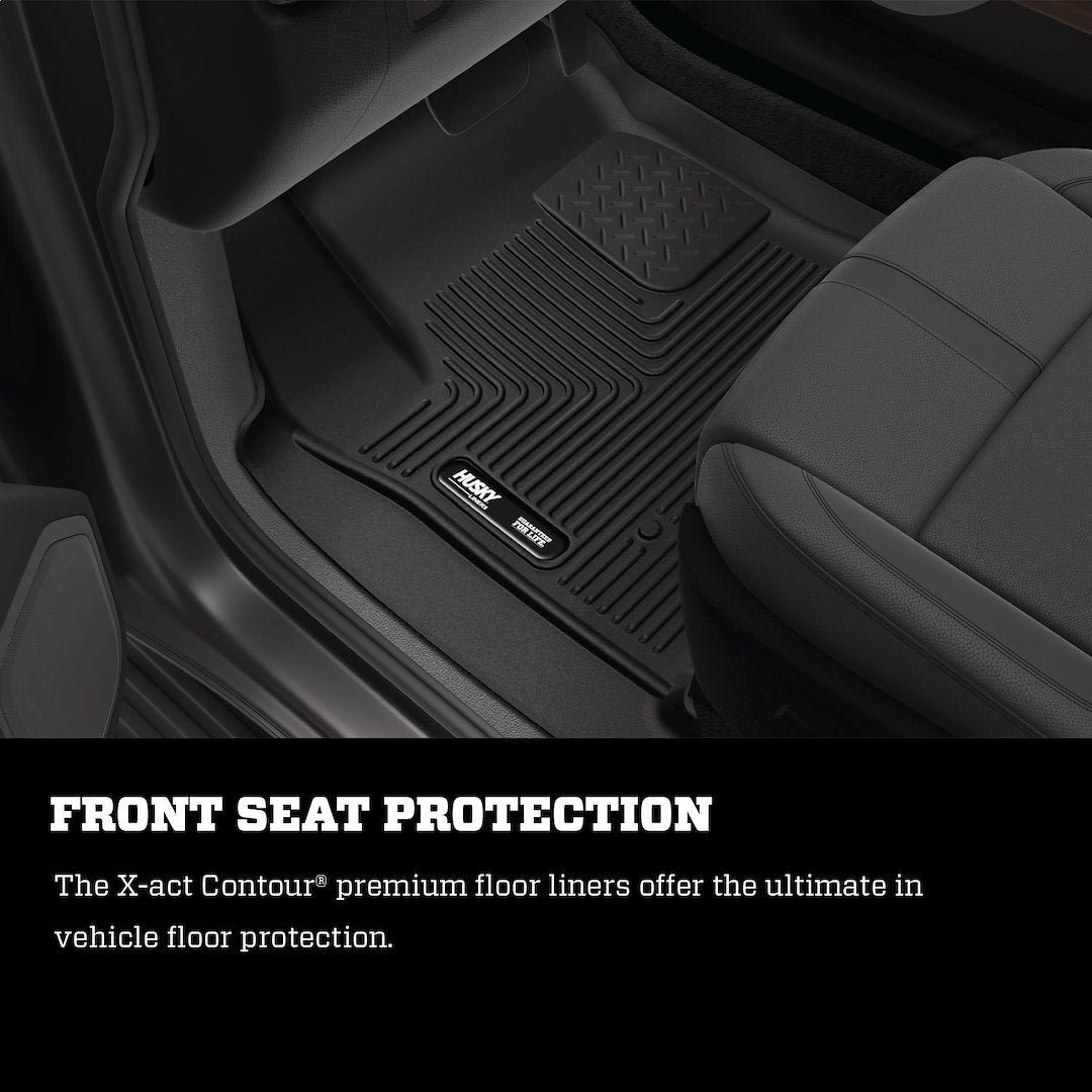 Husky Liners X-Act Contour Floor Mats | Fits 2015-2023 Jeep Cherokee | Front Row, 2-Pc Black - 55431