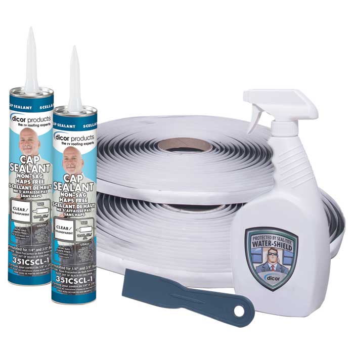 Dicor Wrk-1 Standard Seal-Tite Reseal Kit - Includes Enough Rv, Trailer, Motorhome Repair Tape For 6 To 8 Windows - White