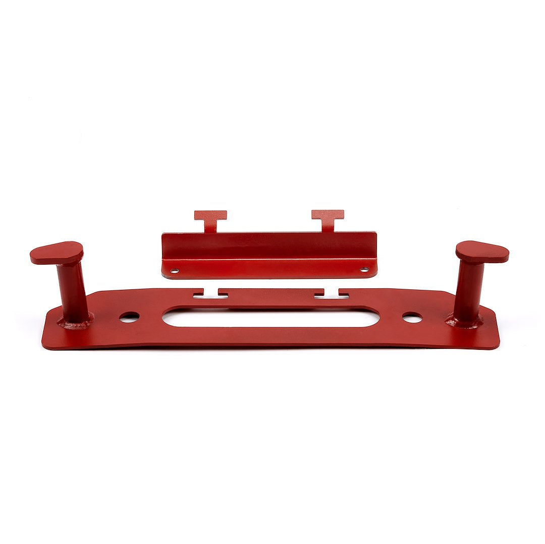 Warn 102300 Winch Accessory: Hook Stay And Fairlead Backing Plate With License Plate Mounting Bracket For Jeep Gladiator Jt & Wrangler Jl, Red