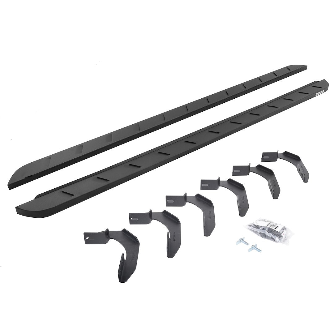 Go Rhino 63441580Spc Rb10 Slim Line Running Boards With Mounting Brackets Kit - Double Cab For Toyota 07-21 Tundra (Extended Cab Pickup)