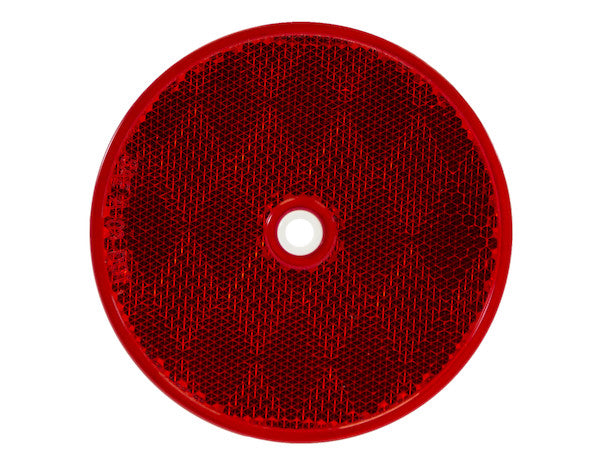 Buyers Products 5623316 3.1875 Inch Red Round Dot Bolt-On Reflector, Center Mounting Hole, Truck And Trailer Reflector, Safety Reflector