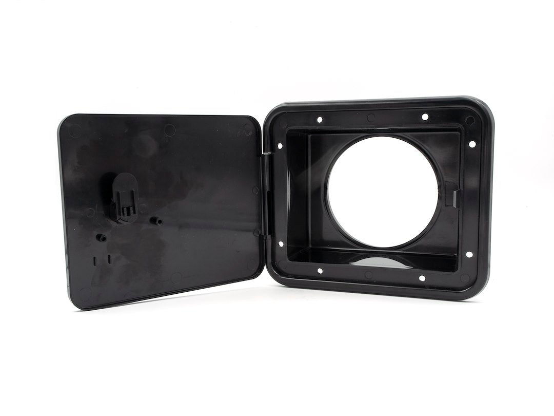 Thetford 94303 Storage/Sewer Hose Hatch With Thumb Latch - Black