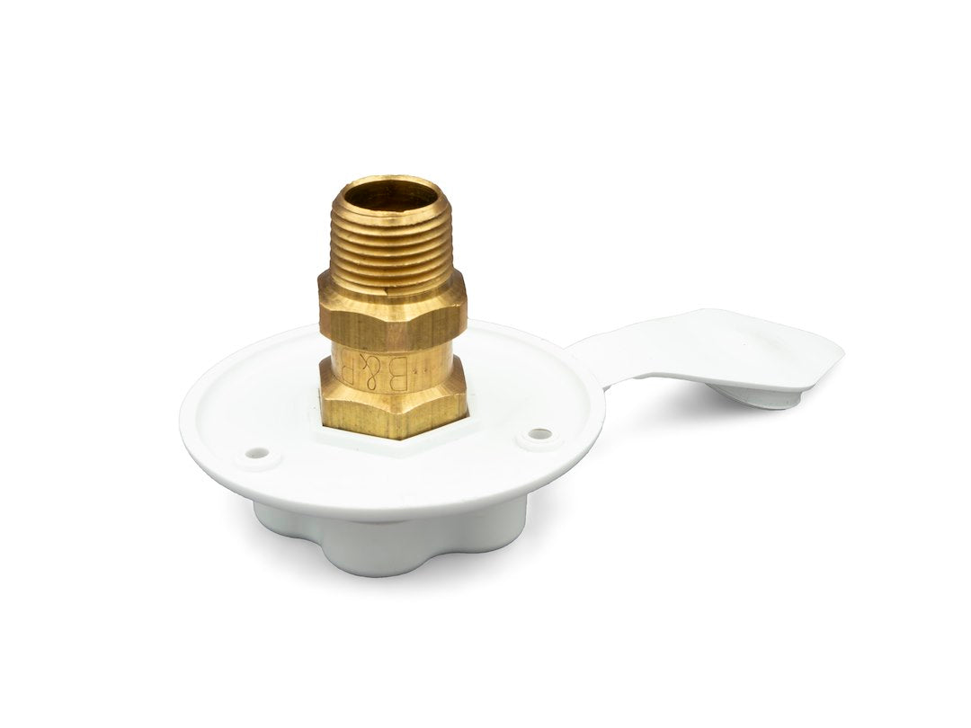 Thetford 94214 City Water Flange Fill W/Brass, Polar White