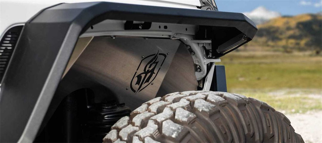 Road Armor Stealth Front Fender Liner Jl Body Armor Raw Stainless Steel