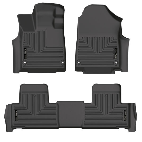 Husky Liners Weatherbeater Floor Mats | Fits 2022-2025 Acura Mdx | Front & 2Nd Row, 3-Pc Black - 95181