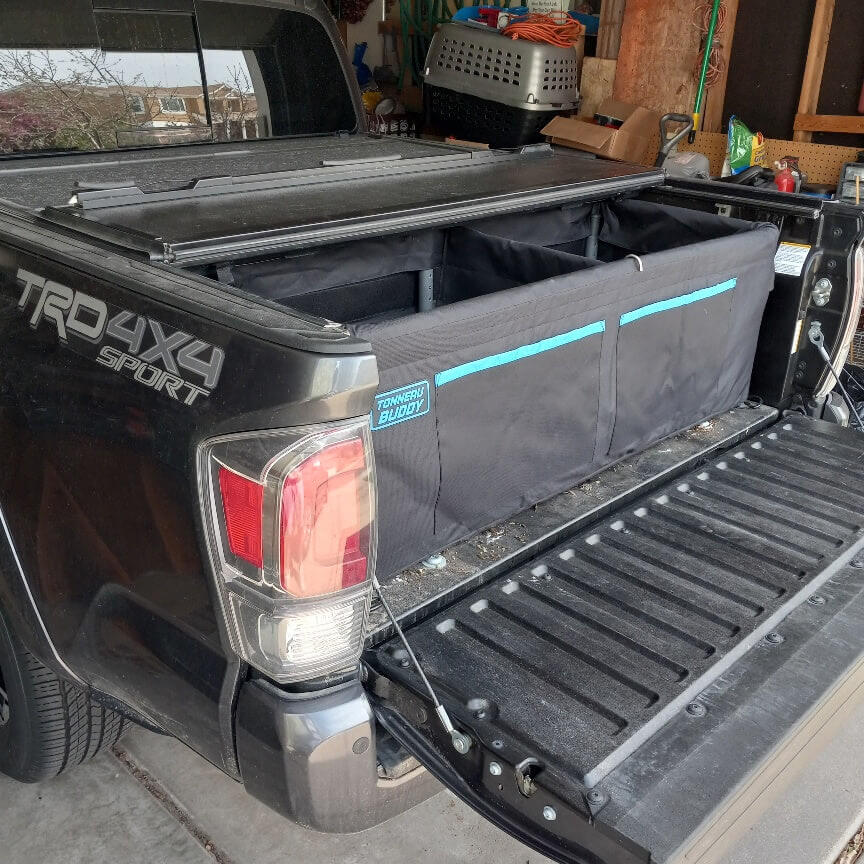 Tonneau Buddy - Mid Size Truck Bed Storage And Organizer - 18 Organizing Pockets, Water Resistant For Mid-Sized Trucks (Lightweight)