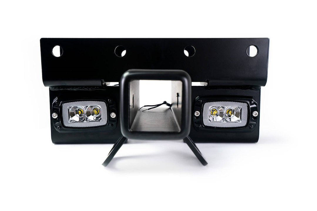 Bolt-On Hitch With Lights Compatible With 2007-2018 Jeep Wrangler Jk & 2018-2024 Jeep Wrangler Jl | Uses Factory Mounting Location | 2-Inch Receiver | Led Lights Included | Dv8 Offroad