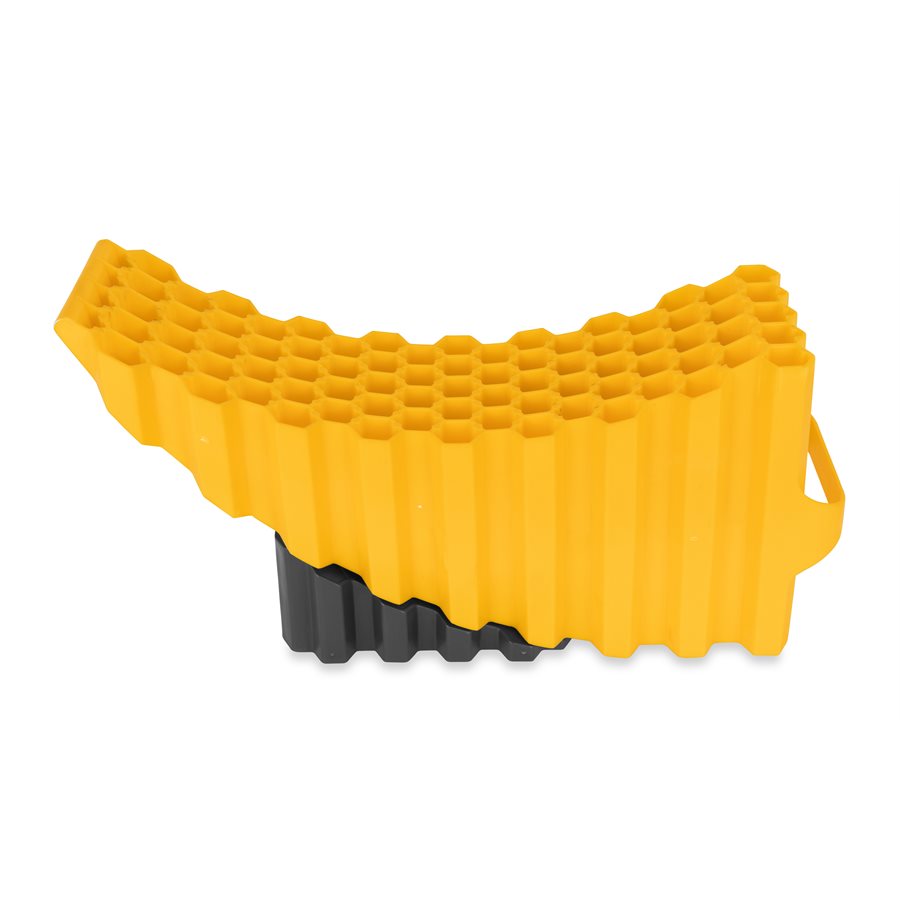 Camco Camper/Rv Curved Trailer Aid - Features 6.5' Of Lift & Includes Wheel Chock And Rubber Base Pad - Designed For Trailers Up To 20,000Lbs & Compatible W/ Tires Up To 32' (44436)