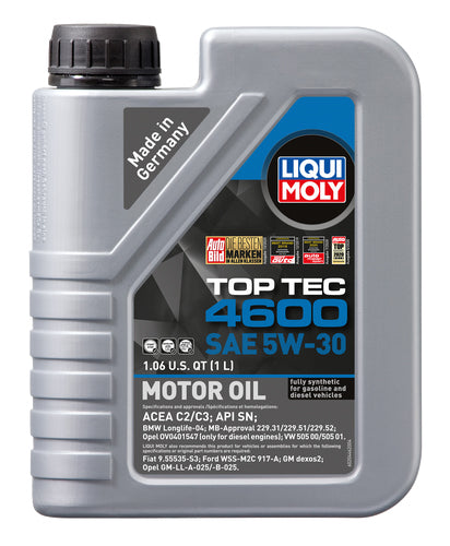 Liqui Moly Top Tec 4600 Sae 5W-30 | 1 L | Fully Synthetic Engine Oil | Sku: 20446