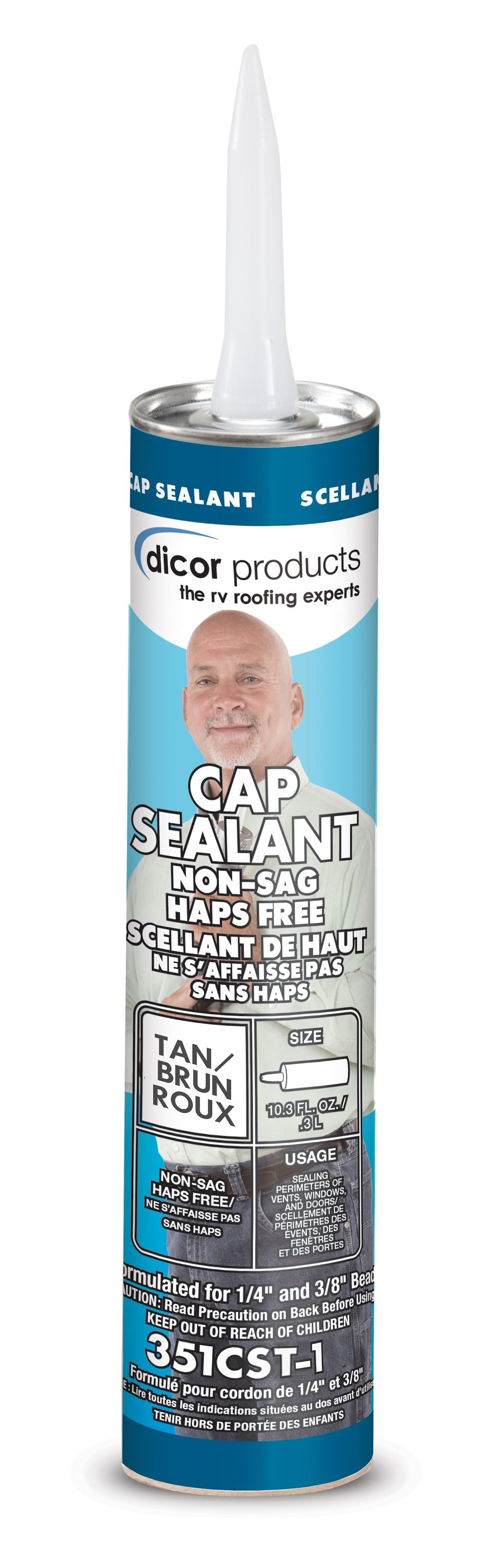 Dicor 351Cst-1 Haps-Free Tan Cap Sealant For Rv Window And Door Maintenance