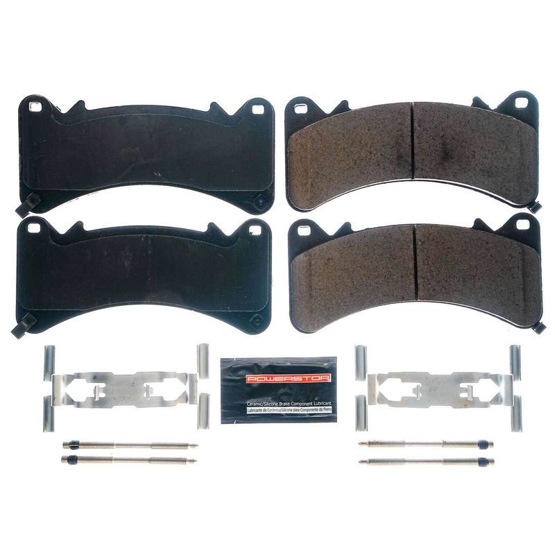 Power Stop Z23-1910 Front Z23 Sport Carbon Fiber Infused Ceramic Brake Pads With Hardware For Escalade, Escalade Esv, Silverado, Suburban, Tahoe, Sierra, Yukon, Yuko [Model Specific]