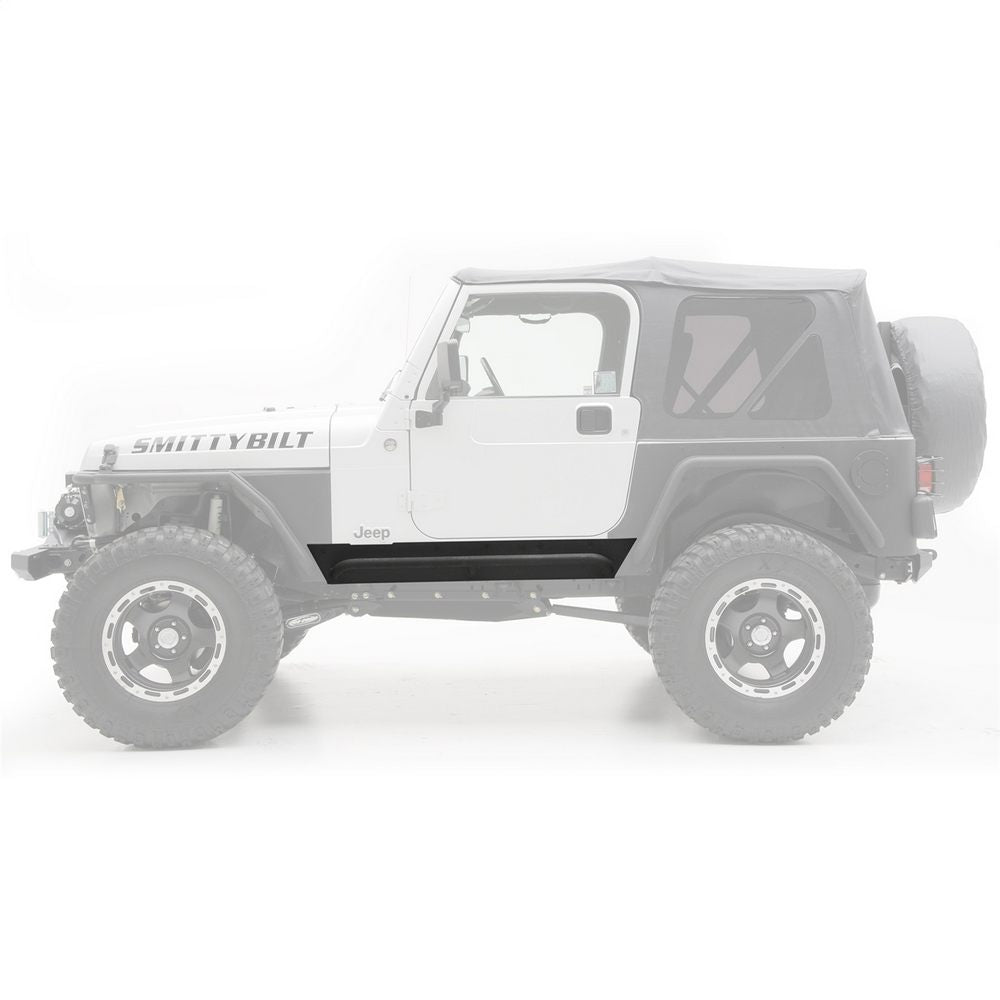 SmittyBilt XRC Rock Guards with Step - Black SB76871, Durable Protection for Off-Road Vehicles